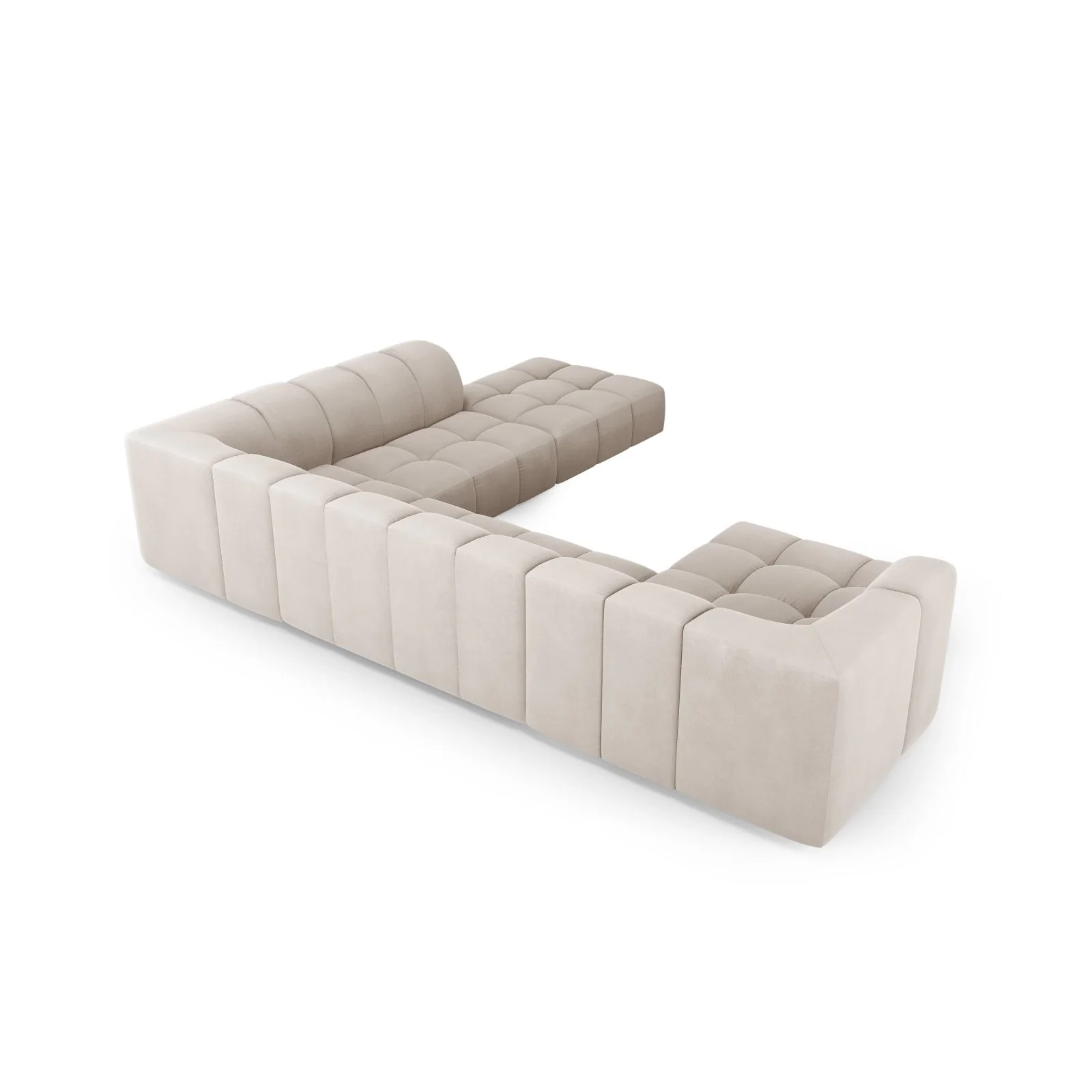 Moritz 7-Sitzer Panorama Ecksofa, Rechte Seite, aus Samt oder Chenille, 329x276x70 cm - Image 3