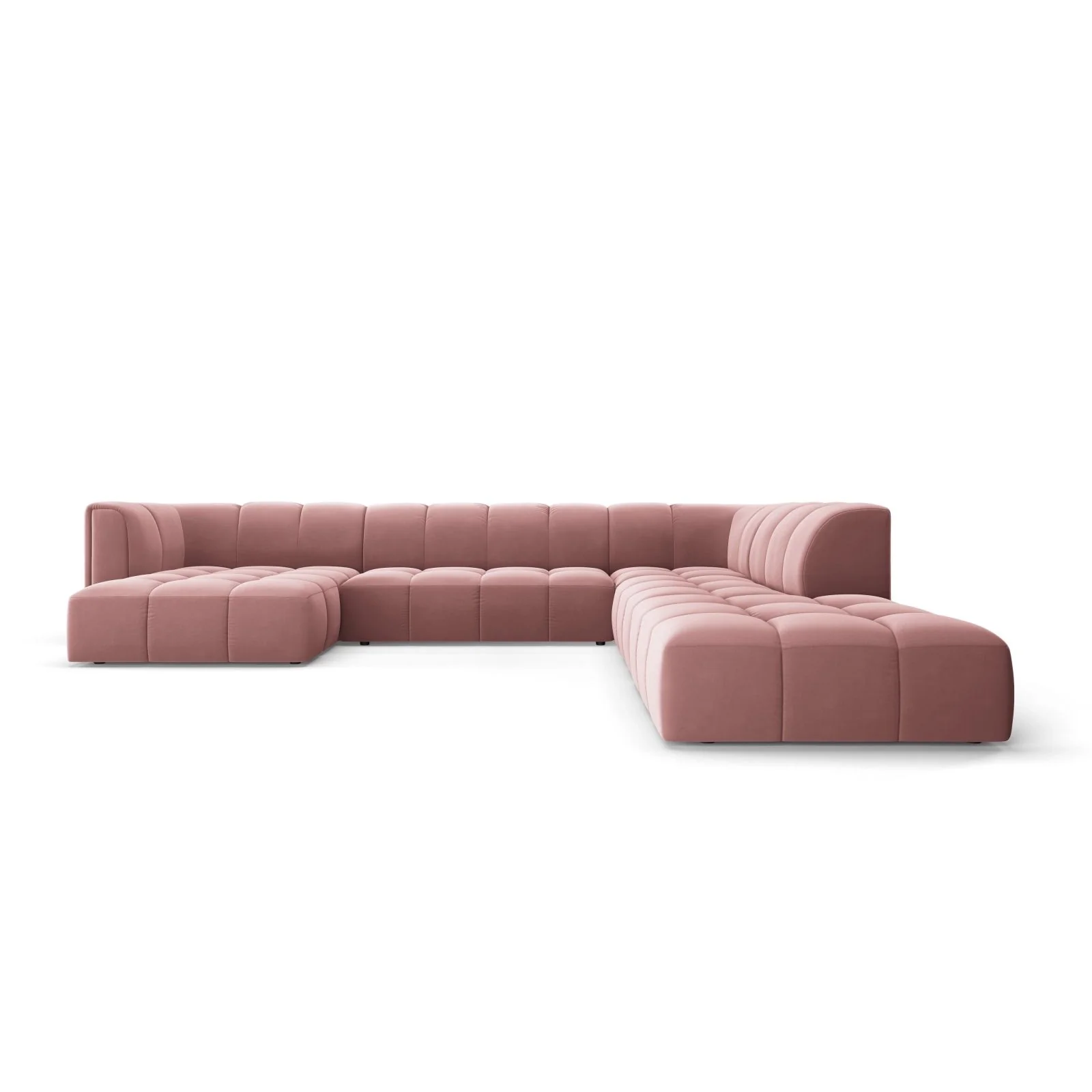 Moritz 7-Sitzer Panorama Ecksofa, Rechte Seite, aus Samt oder Chenille, 329x276x70 cm - Image 50