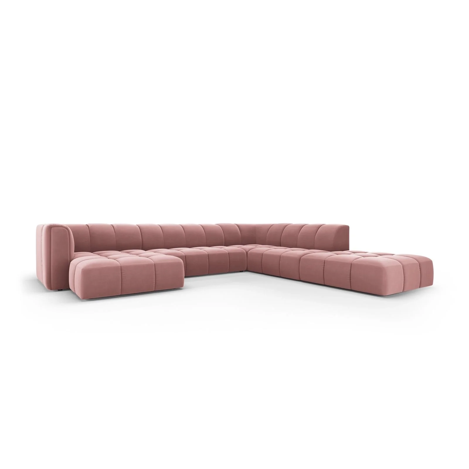 Moritz 7-Sitzer Panorama Ecksofa, Rechte Seite, aus Samt oder Chenille, 329x276x70 cm - Image 51