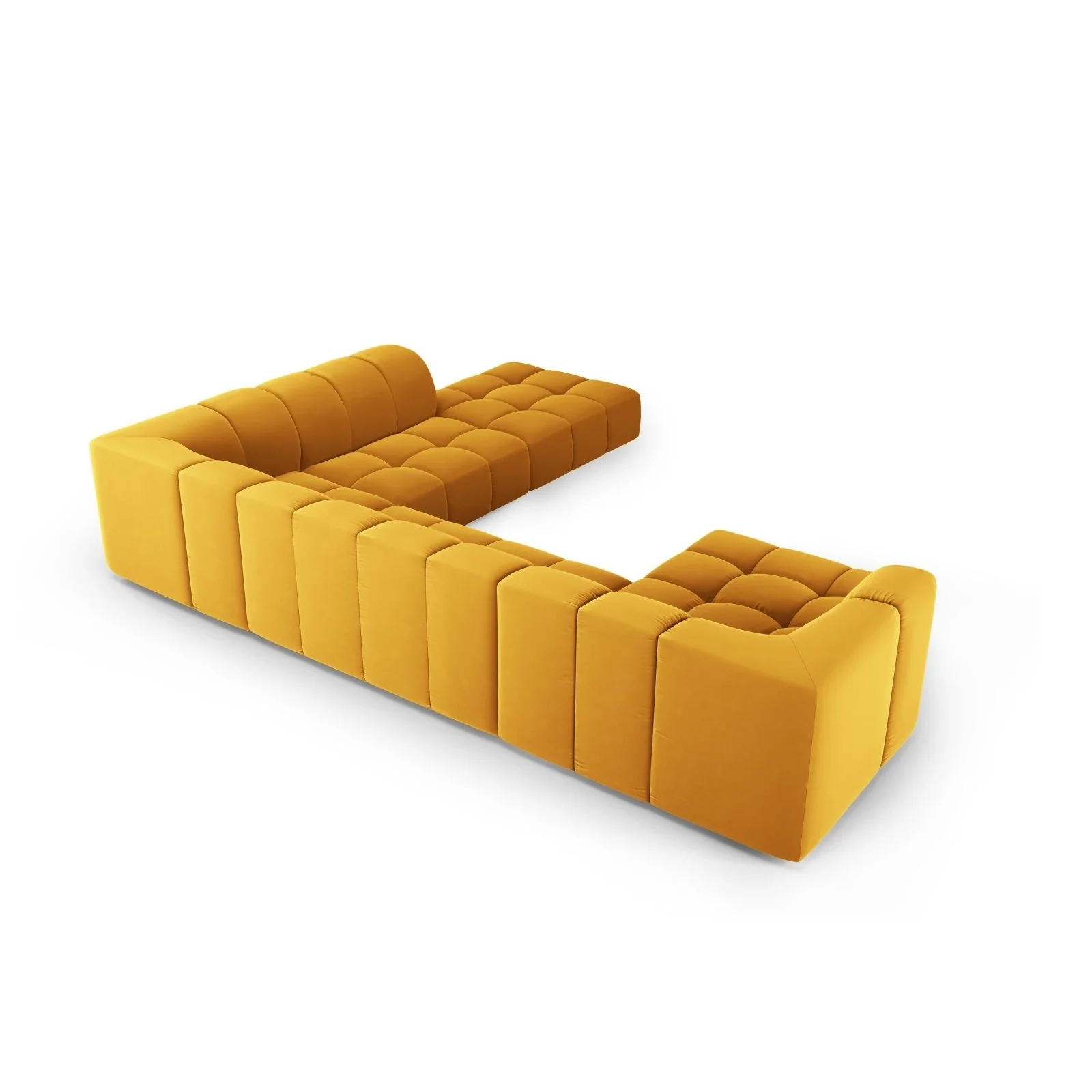 Moritz 7-Sitzer Panorama Ecksofa, Rechte Seite, aus Samt oder Chenille, 329x276x70 cm - Image 55