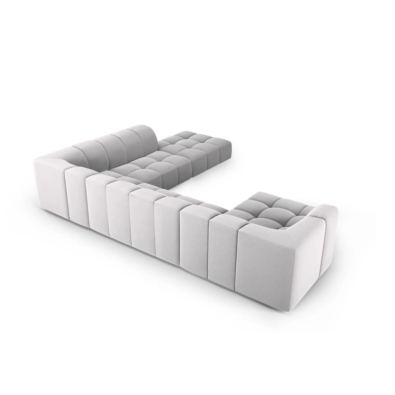 Moritz 7-Sitzer Panorama Ecksofa, Rechte Seite, aus Samt oder Chenille, 329x276x70 cm - Image 67
