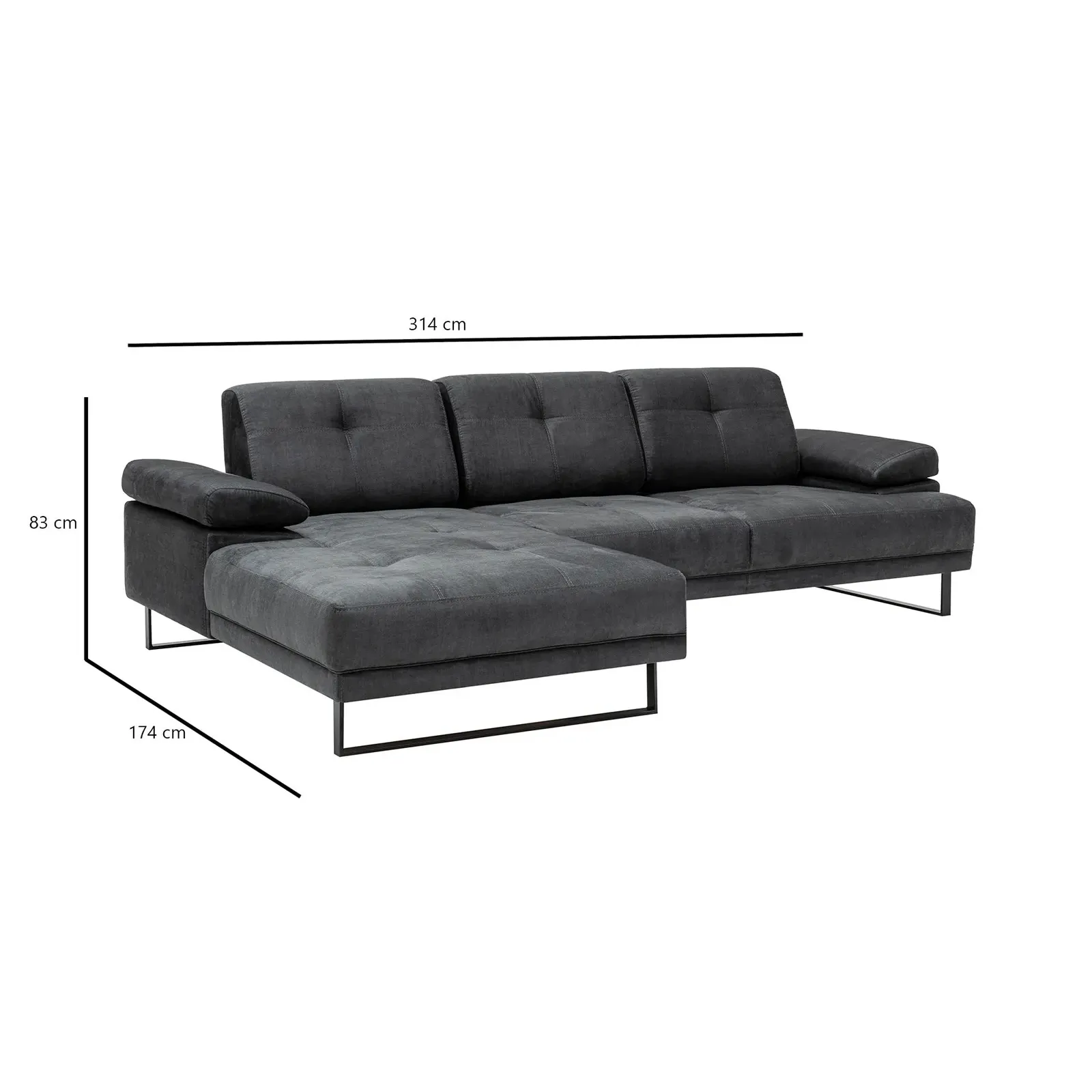 Mustang Ecksofa, Linke Seite, 314x174 cm - Image 45