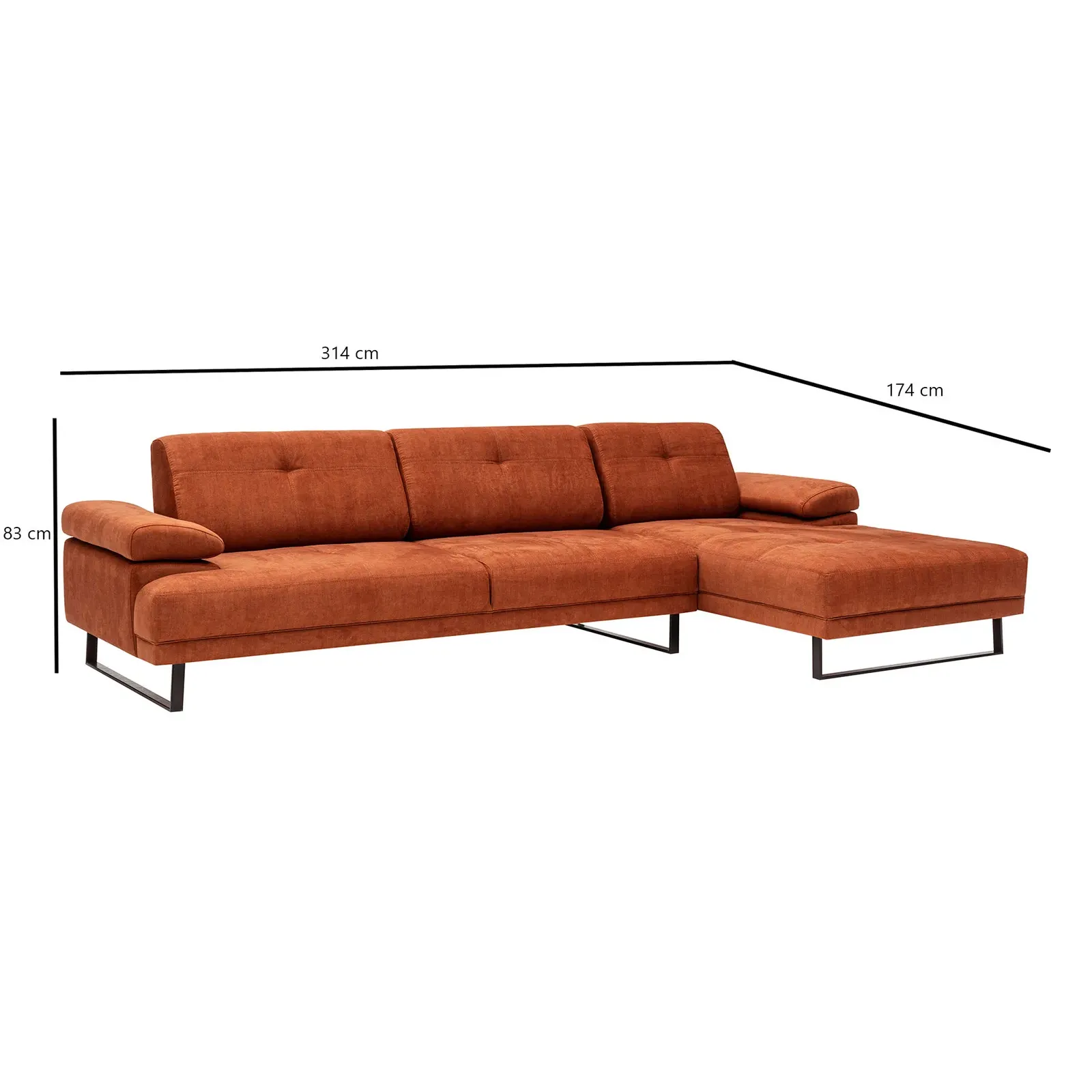 Mustang Ecksofa, Rechte Seite, 314x174 cm - Image 27