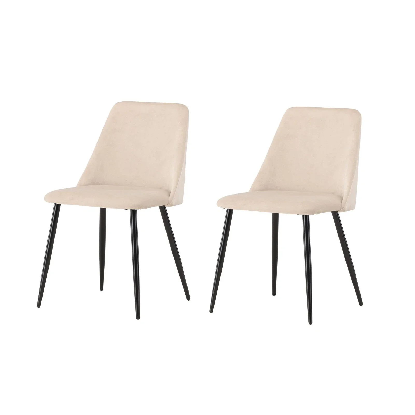 Nacht Esszimmerstuhl Schwarz / Beige Samt - Image 5