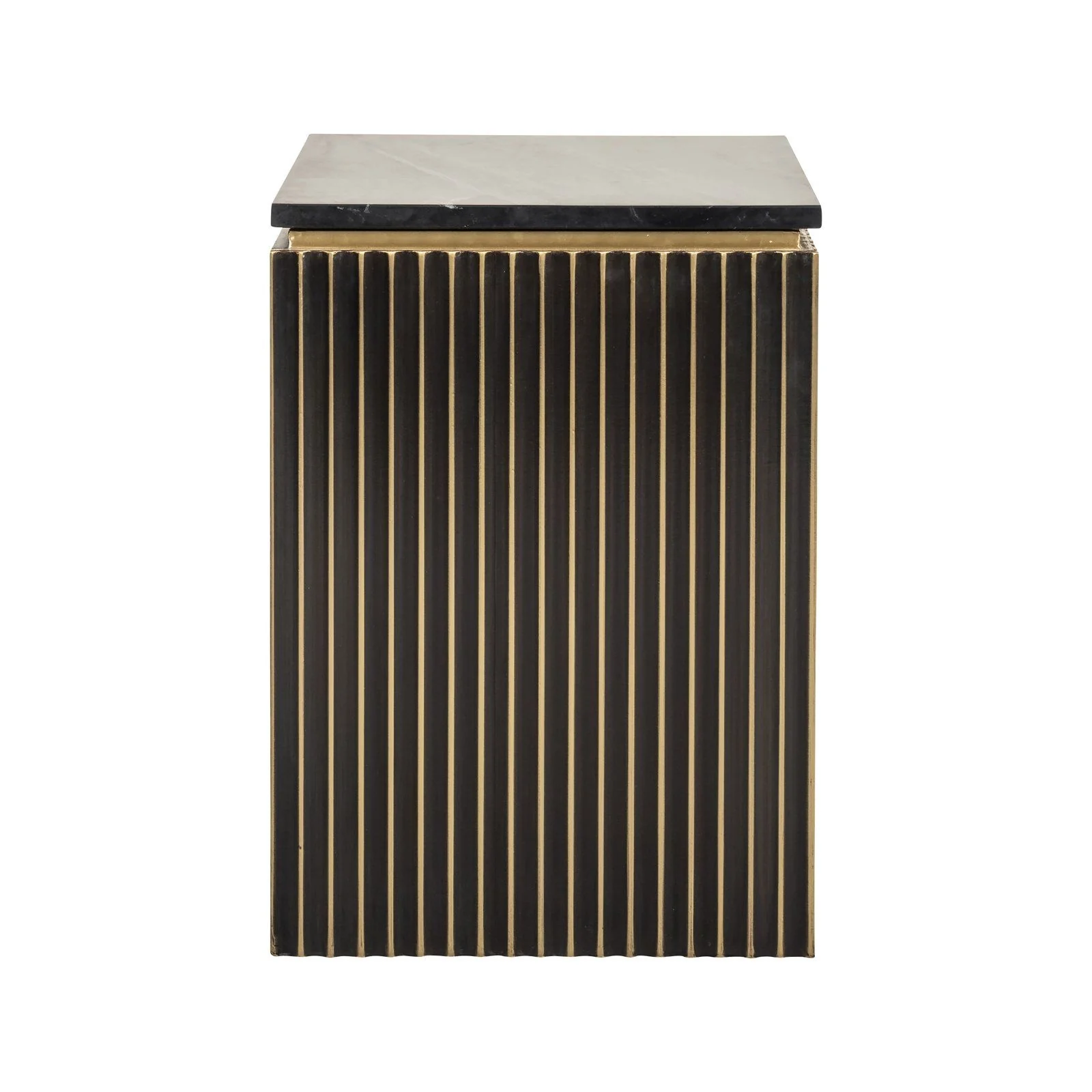 Nachttisch Les Arcs aus Marine-Marmor und Messing in brushed gold, 50x43x60 cm - Image 4