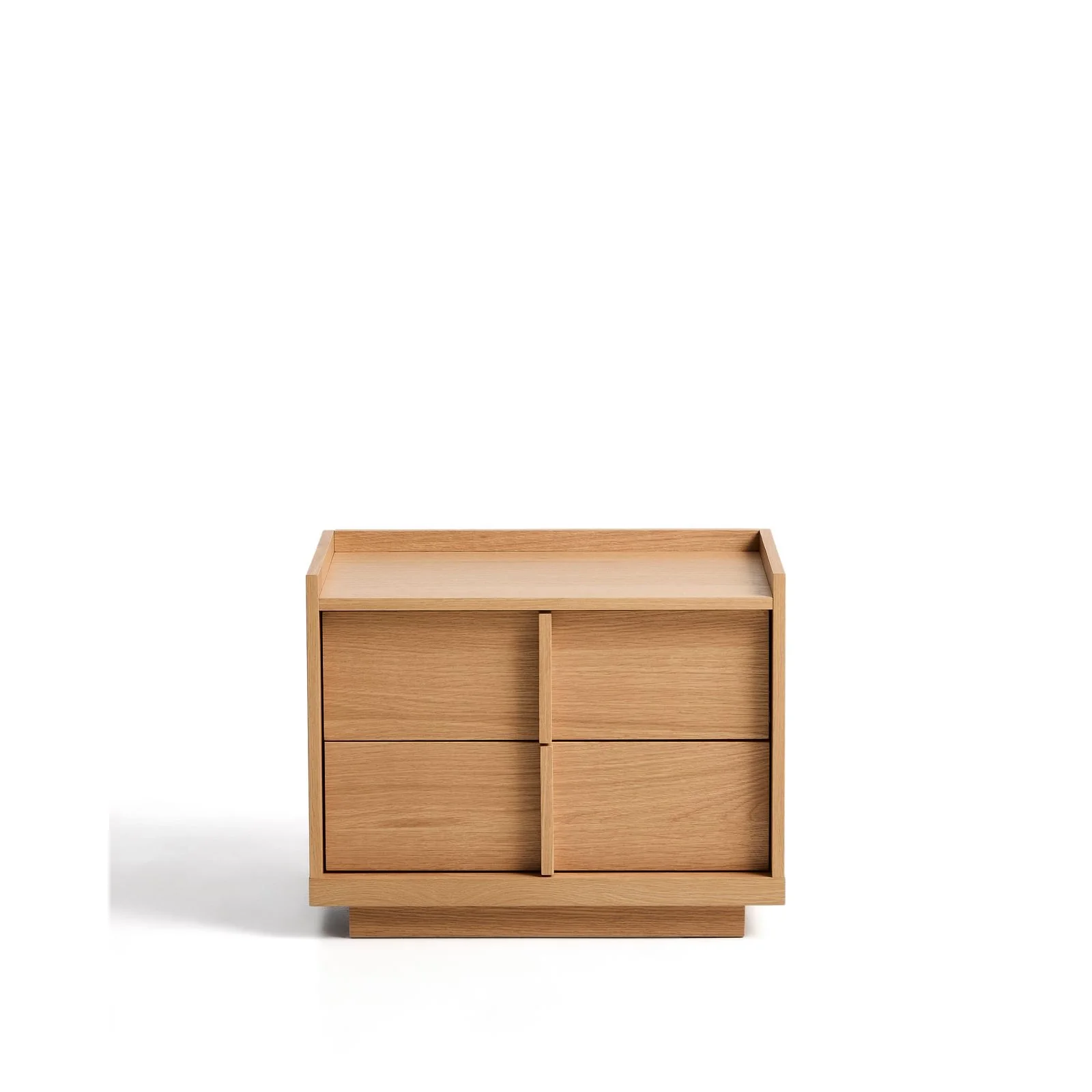 Nachttisch Onix 2 Schubladen aus Eichenfurnier Naturton-Finish 60 x 47 cm FSC Mix Credit