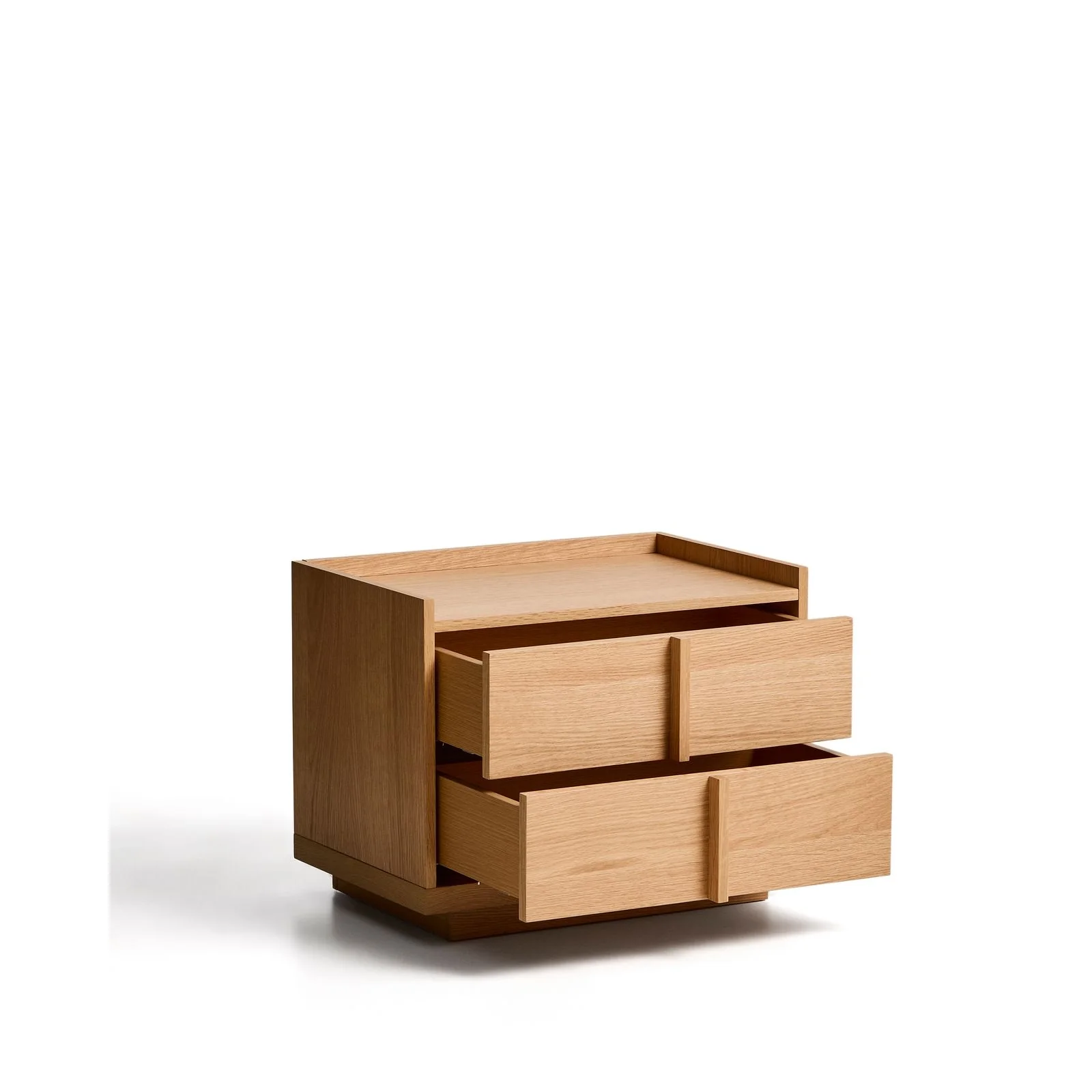 Nachttisch Onix 2 Schubladen aus Eichenfurnier Naturton-Finish 60 x 47 cm FSC Mix Credit - Image 6