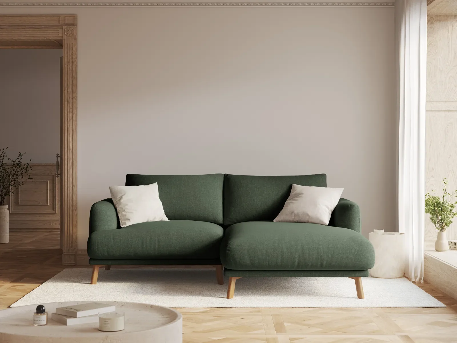Naomi 3-Sitzer Ecksofa, Rechte Seite, aus Samt oder Strukturstoff, 200x170 cm - Image 20