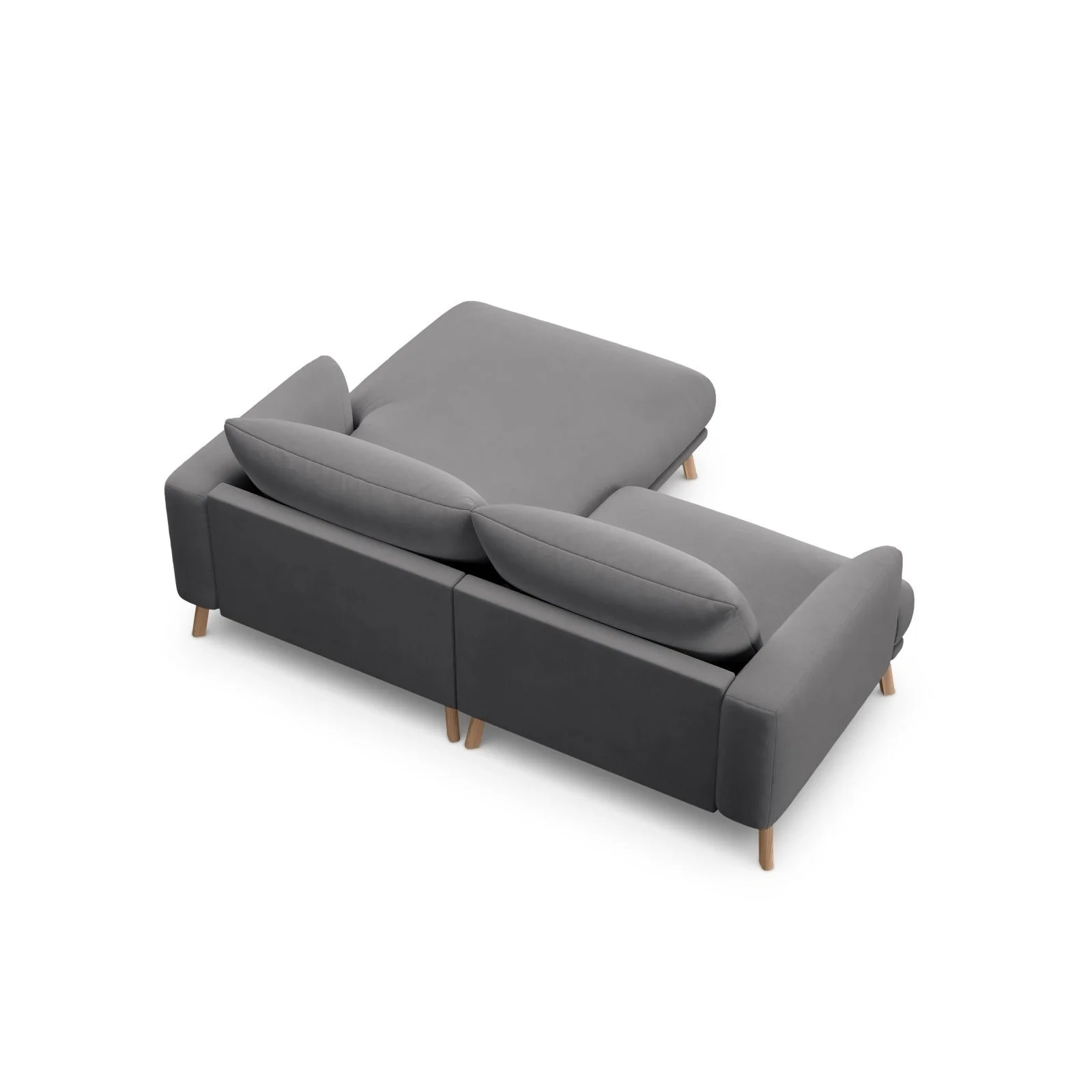 Naomi 3-Sitzer Ecksofa, Rechte Seite, aus Samt oder Strukturstoff, 200x170 cm - Image 47