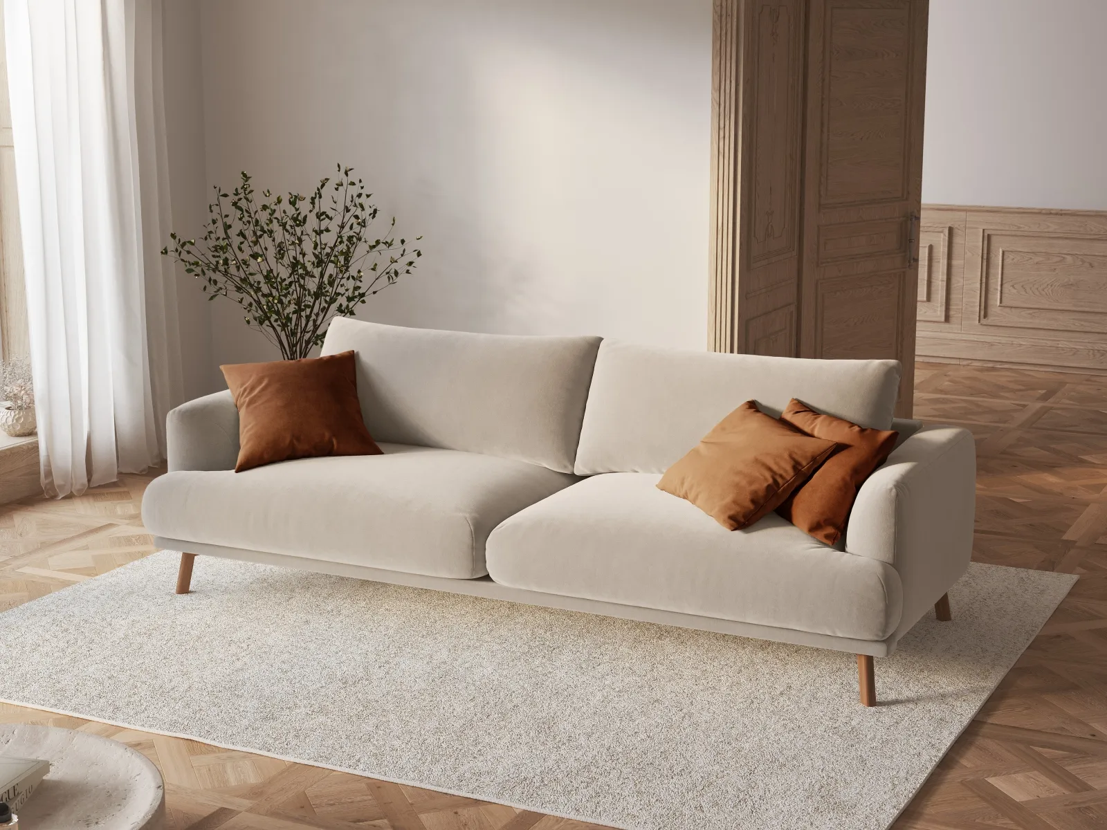 Naomi 3-Sitzer Sofa aus Samt oder Strukturstoff, 200x95 cm - Image 26