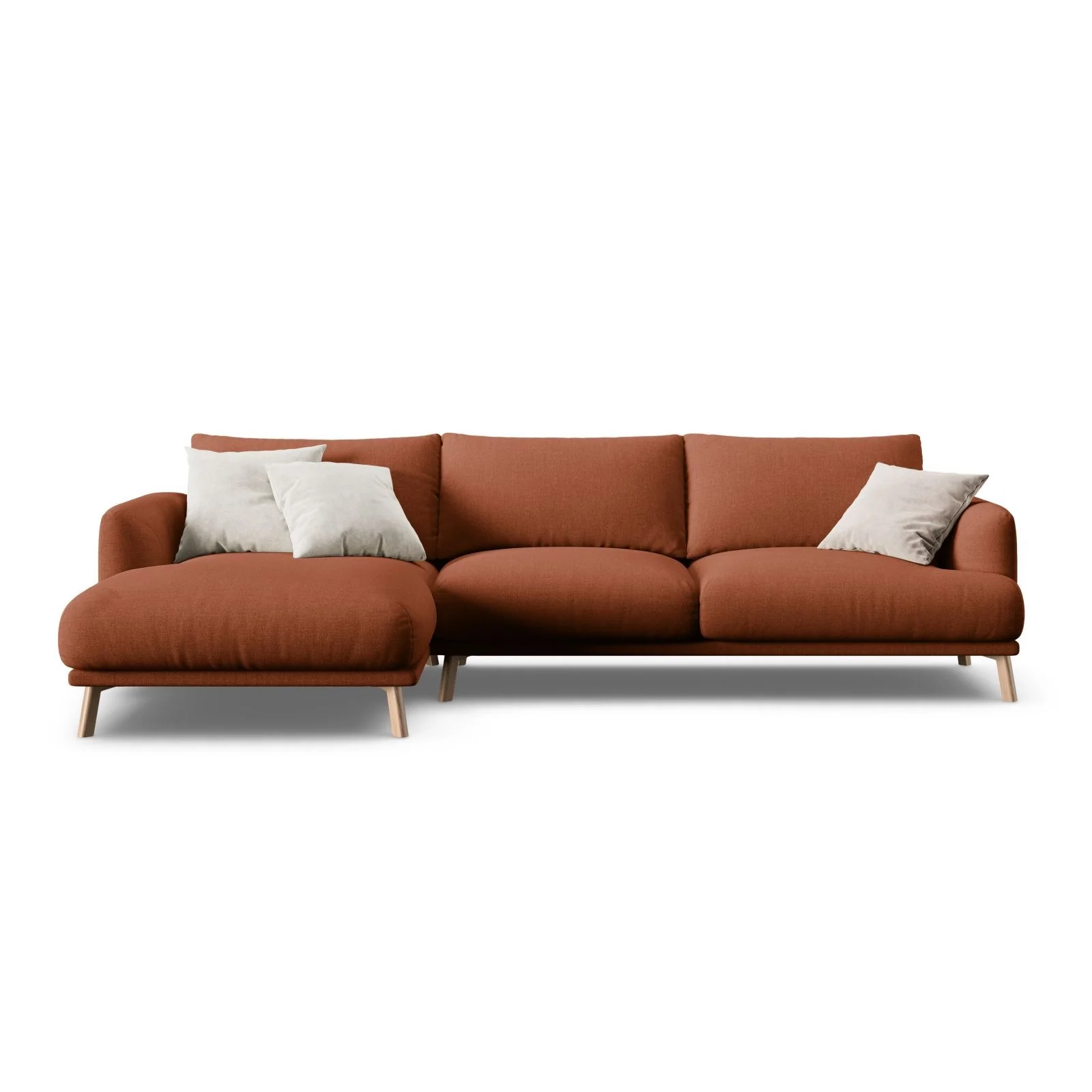 Naomi 4-Sitzer Ecksofa, Linke Seite, aus Samt oder Strukturstoff, 285x170 cm - Image 13