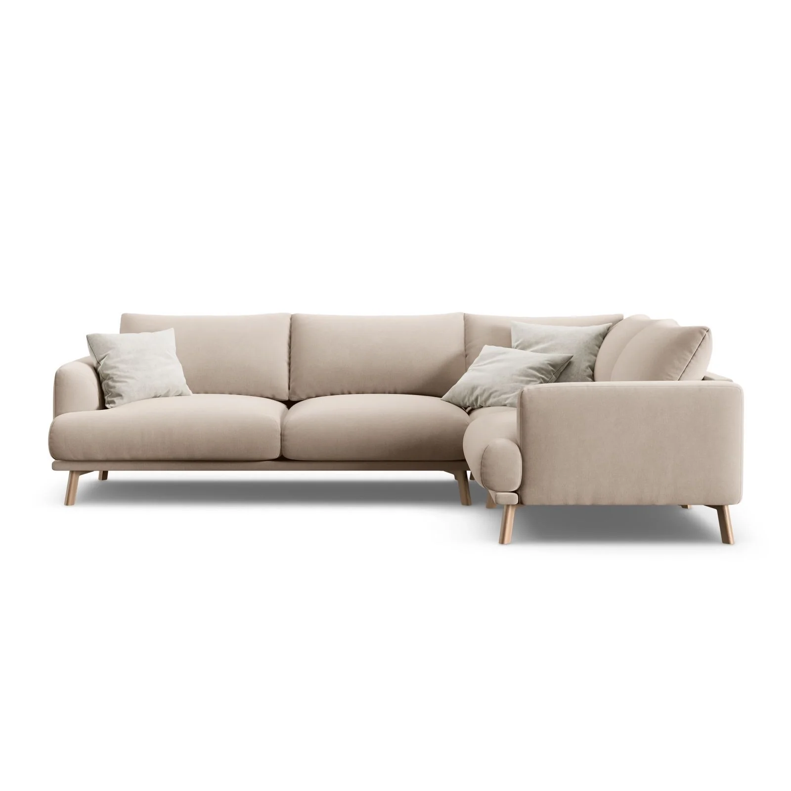 Naomi 4-Sitzer Ecksofa, Rechte Seite, aus Samt oder Strukturstoff, 280x195 cm - Image 25