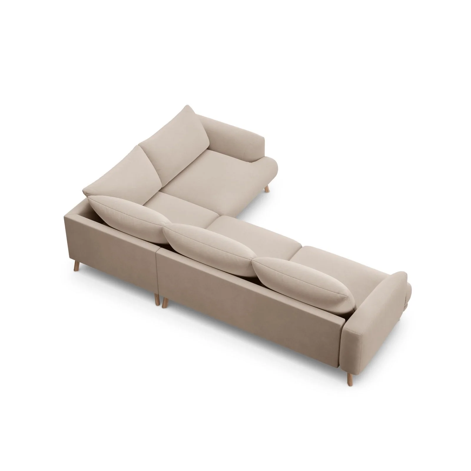Naomi 4-Sitzer Ecksofa, Rechte Seite, aus Samt oder Strukturstoff, 280x195 cm - Image 29