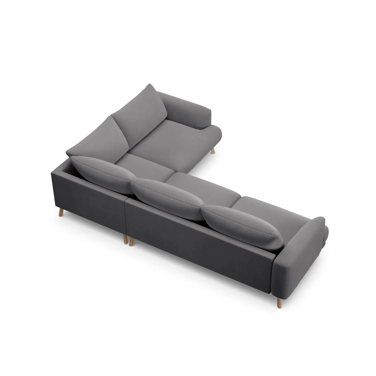 Naomi 4-Sitzer Ecksofa, Rechte Seite, aus Samt oder Strukturstoff, 280x195 cm - Image 47