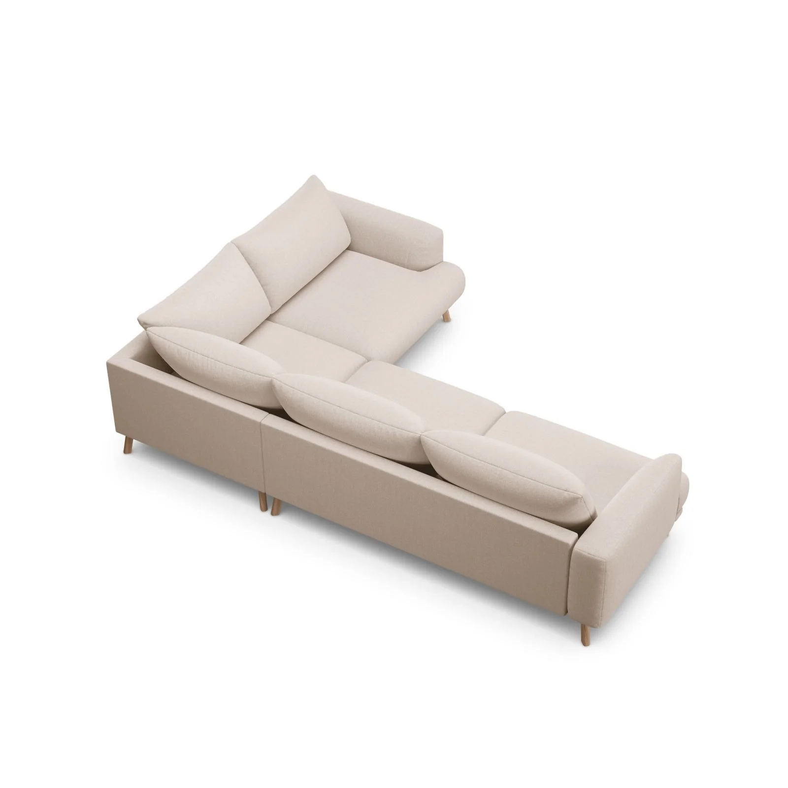 Naomi 4-Sitzer Ecksofa, Rechte Seite, aus Samt oder Strukturstoff, 280x195 cm - Image 5