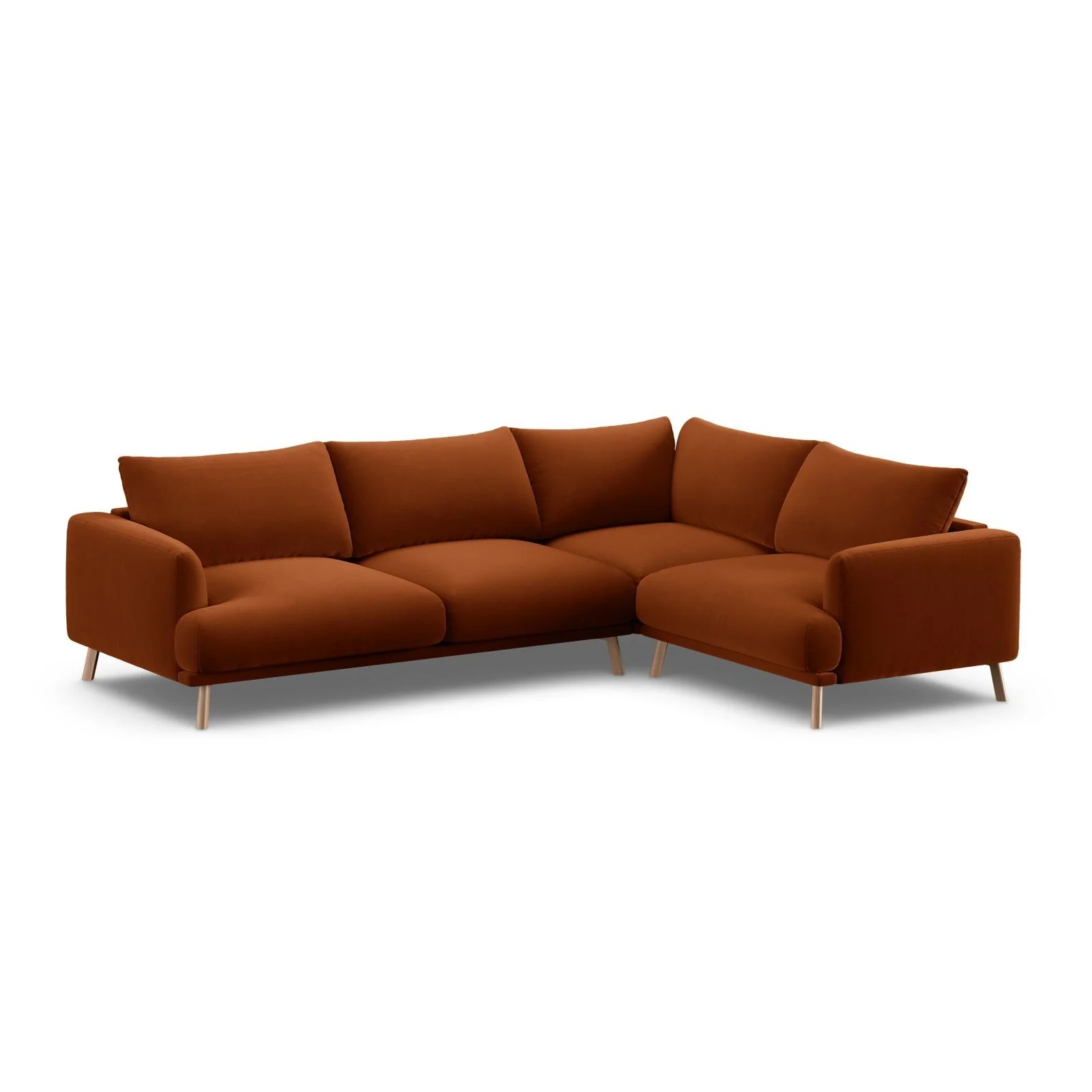 Naomi 4-Sitzer Ecksofa, Rechte Seite, aus Samt oder Strukturstoff, 280x195 cm - Image 52