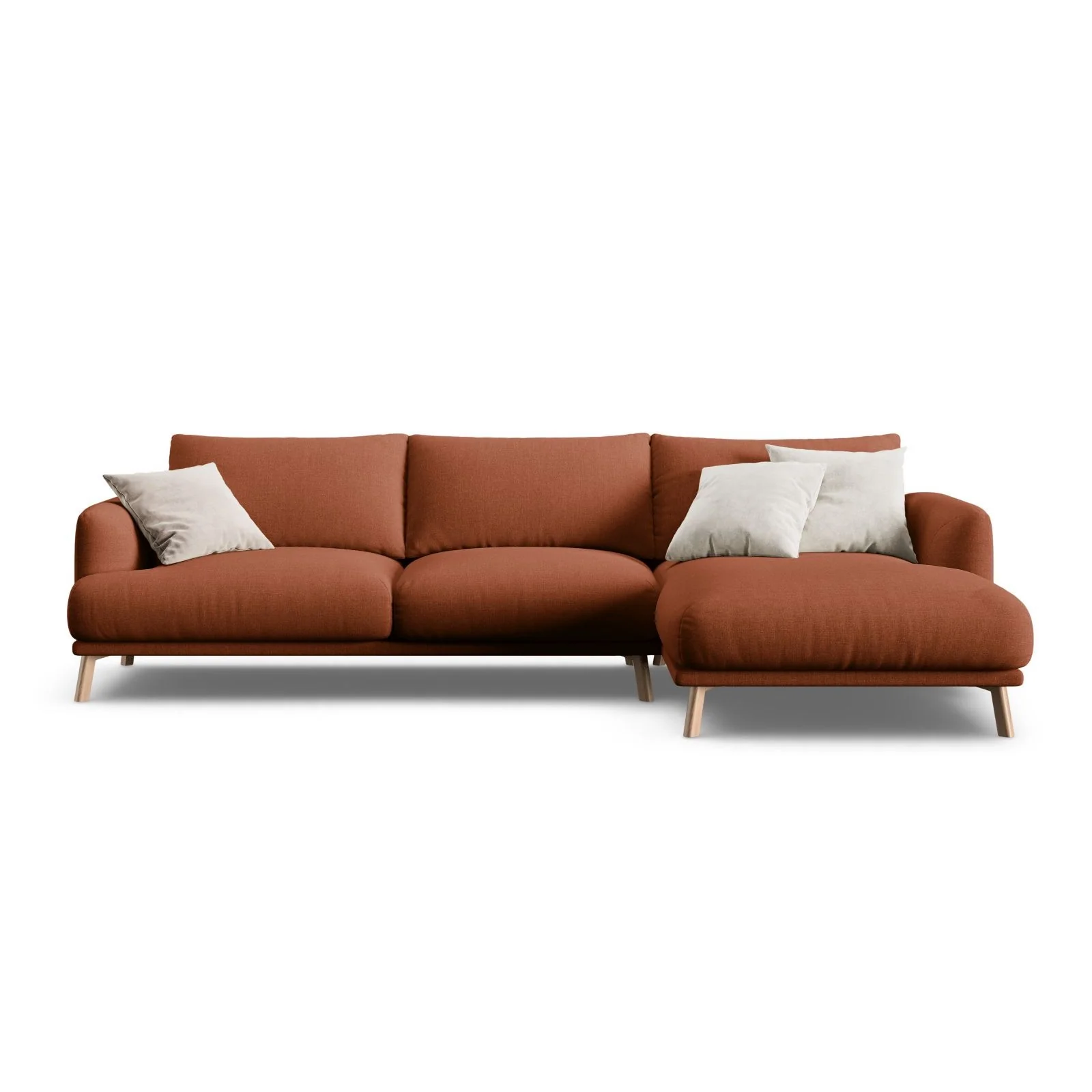 Naomi 4-Sitzer Ecksofa, Rechte Seite, aus Samt oder Strukturstoff, 285x170 cm - Image 13
