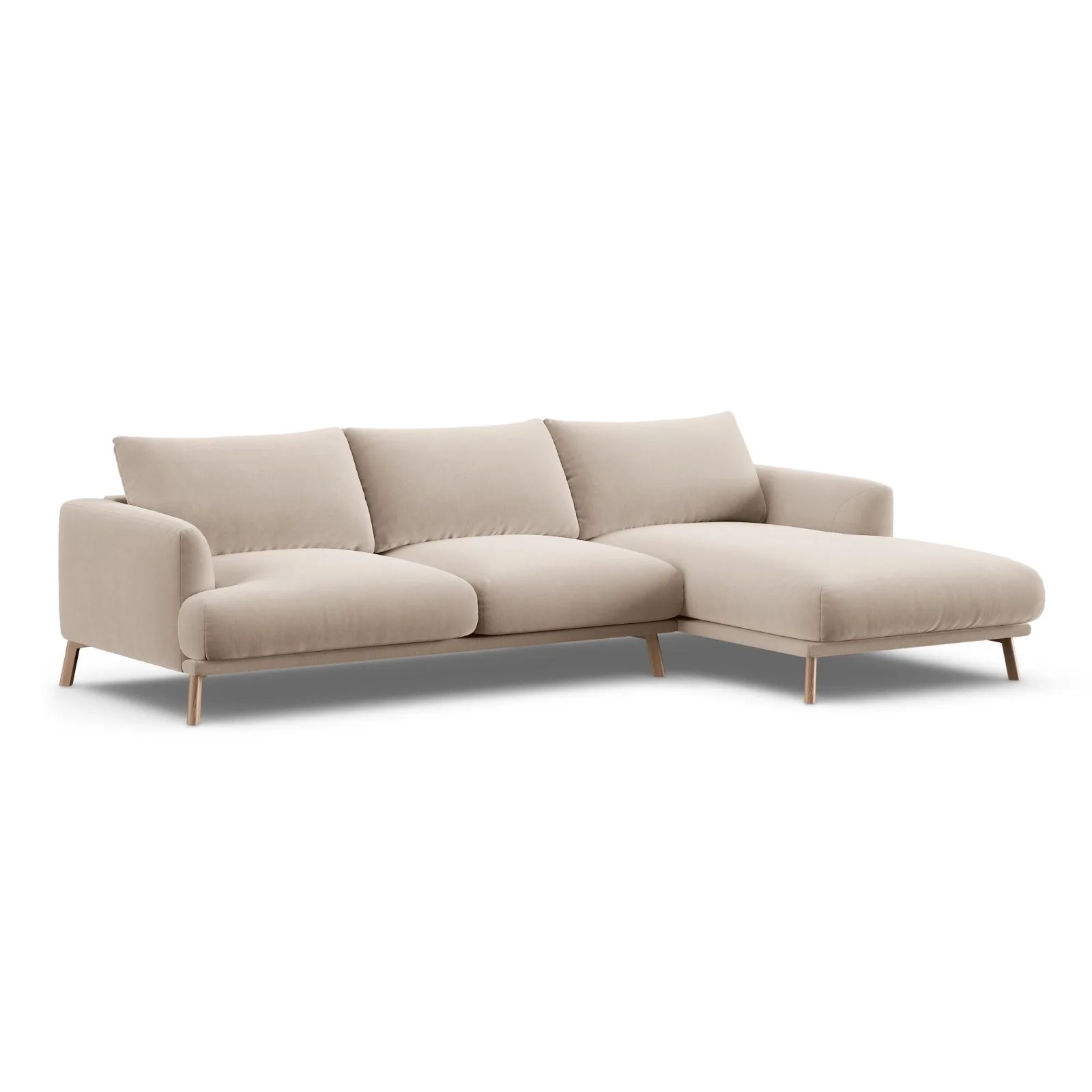 Naomi 4-Sitzer Ecksofa, Rechte Seite, aus Samt oder Strukturstoff, 285x170 cm - Image 28