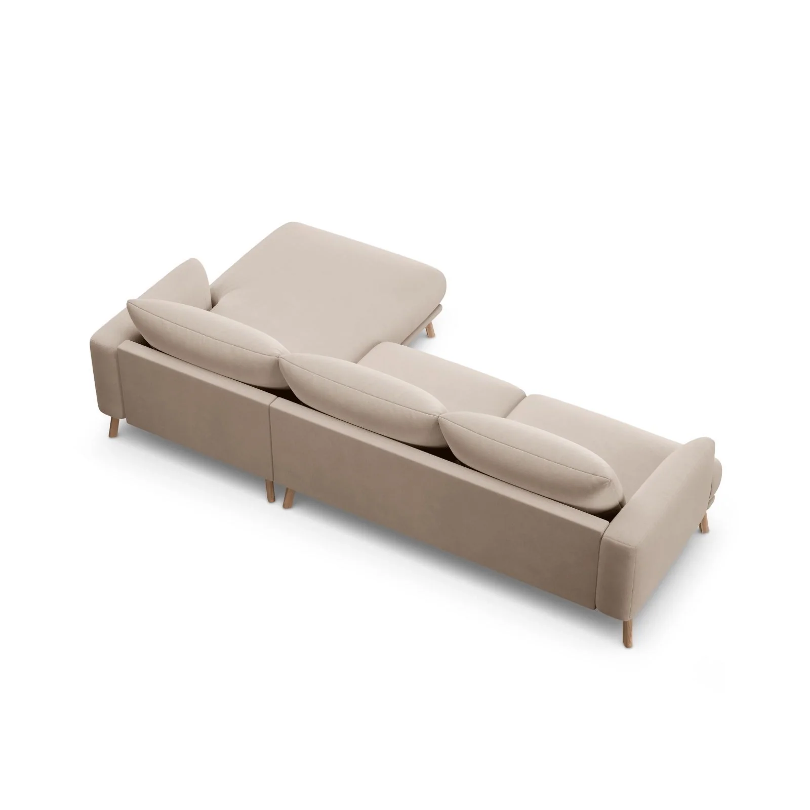 Naomi 4-Sitzer Ecksofa, Rechte Seite, aus Samt oder Strukturstoff, 285x170 cm - Image 29