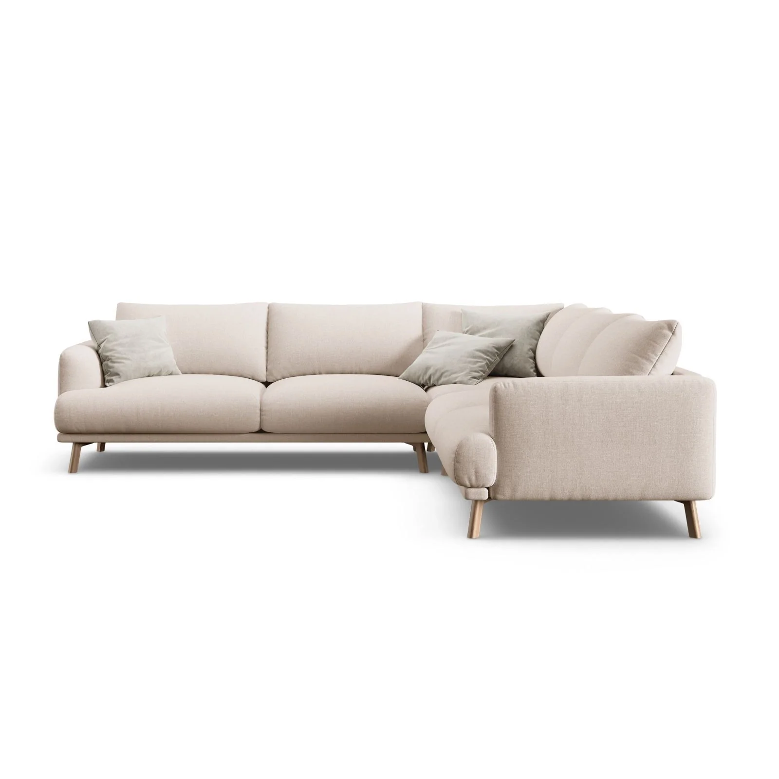 Naomi 5-Sitzer Ecksofa, Symmetrisch, aus Samt oder Strukturstoff, 280x280 cm