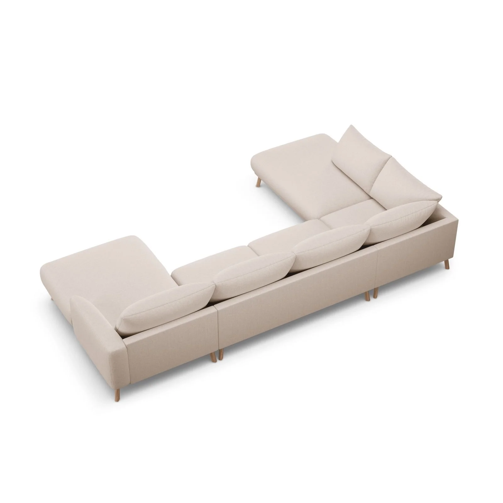 Naomi 6-Sitzer Panoramasofa, Linke Seite, aus Samt oder Strukturstoff, 365x235 cm - Image 5