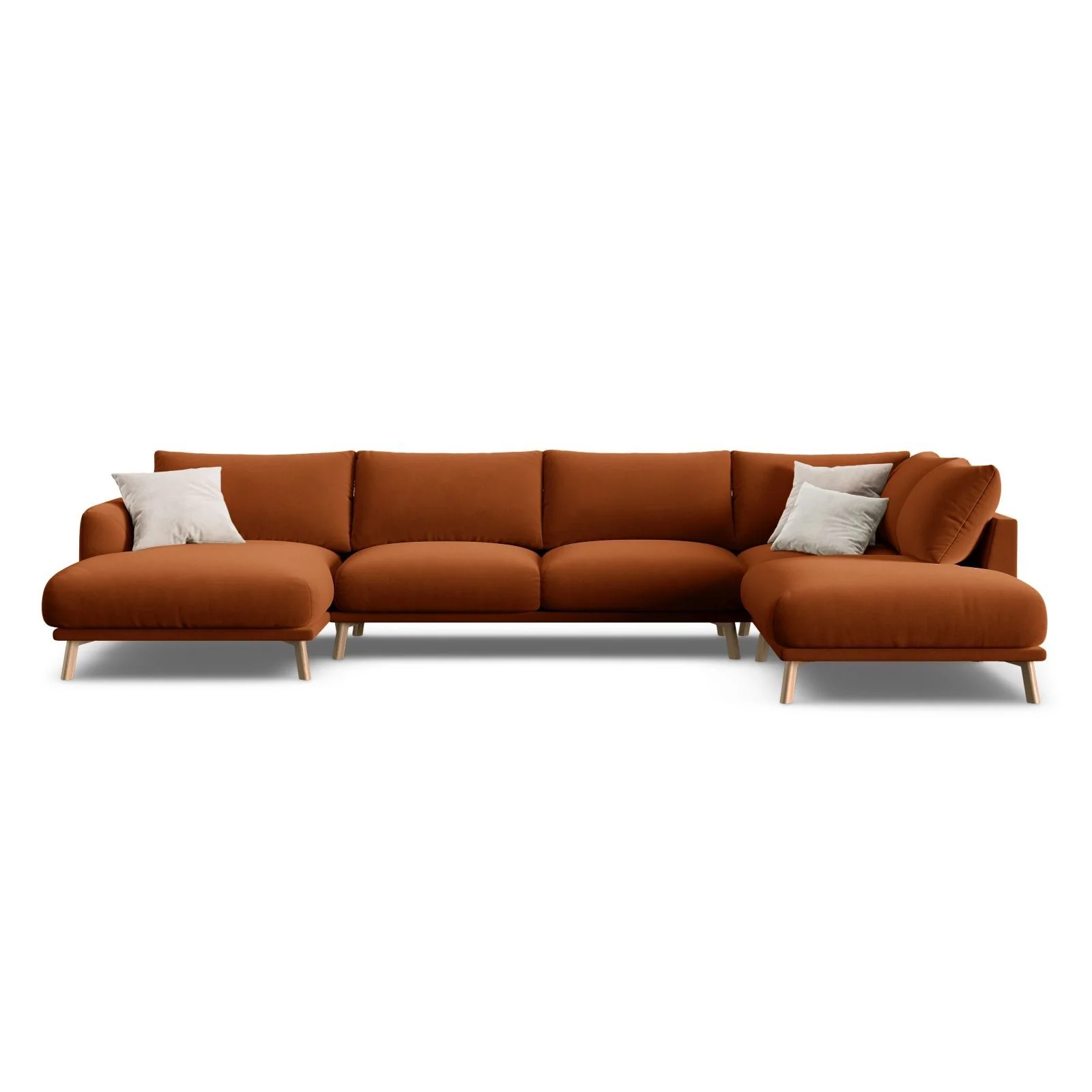 Naomi 6-Sitzer Panoramasofa, Rechte Seite, aus Samt oder Strukturstoff, 365x235 cm - Image 49