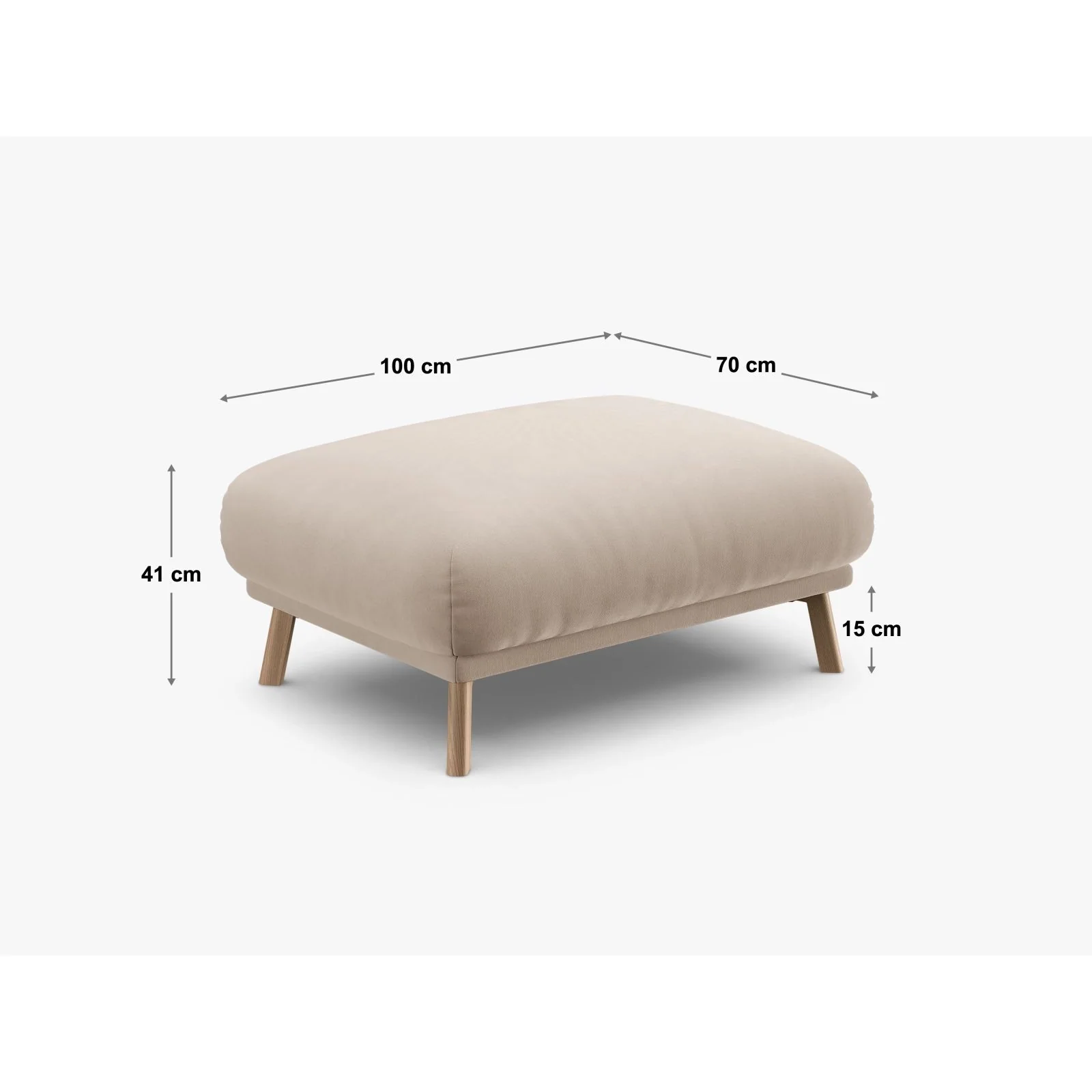 Naomi Pouf aus Samt oder Strukturstoff, 100x70 cm - Image 18