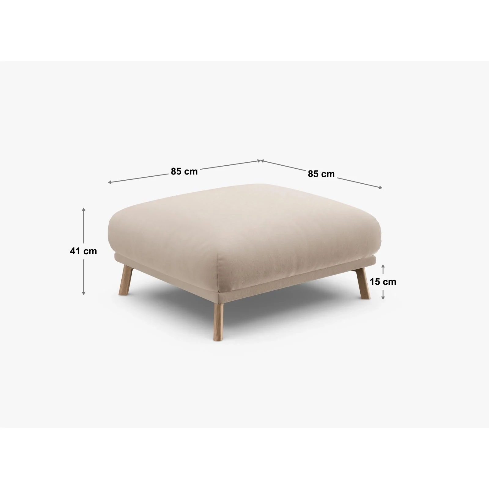 Naomi Pouf aus Samt oder Strukturstoff, 85x85 cm - Image 38