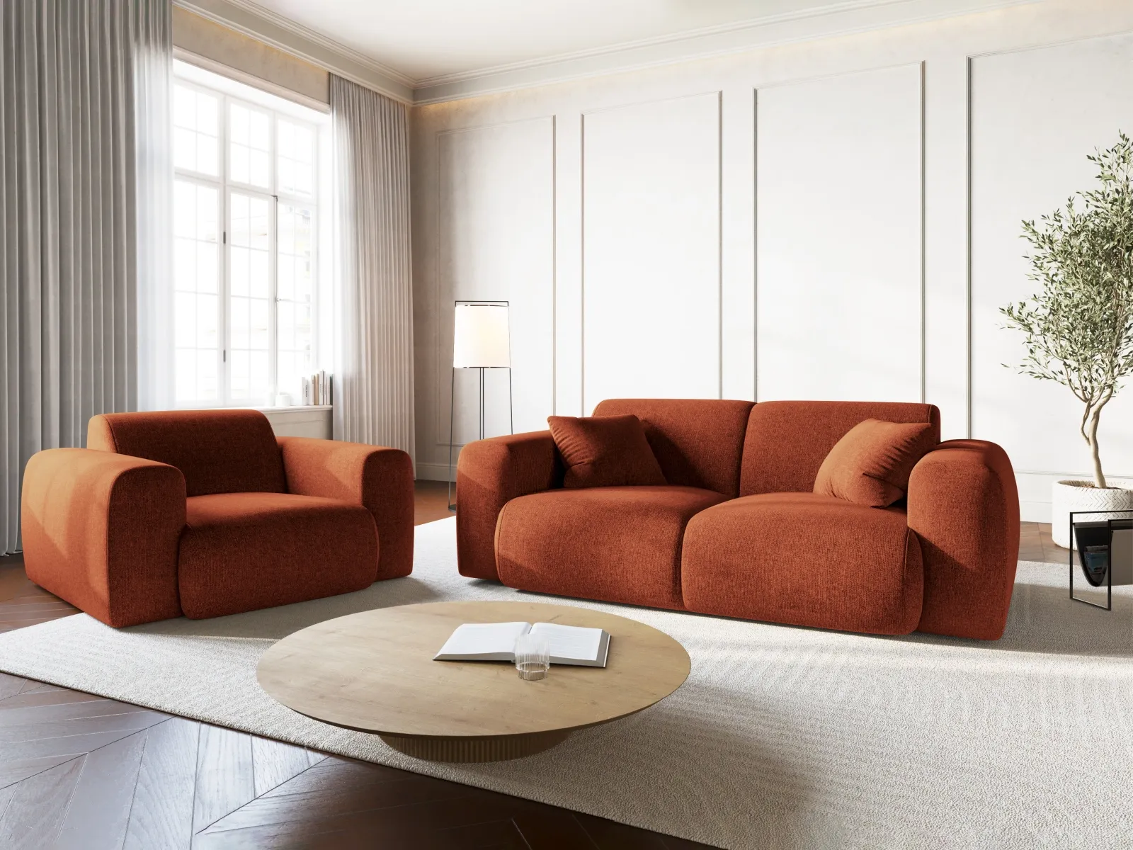 Nolio 2-Sitzer Sofa aus Samt oder Chenille, 170x95 cm - Image 14