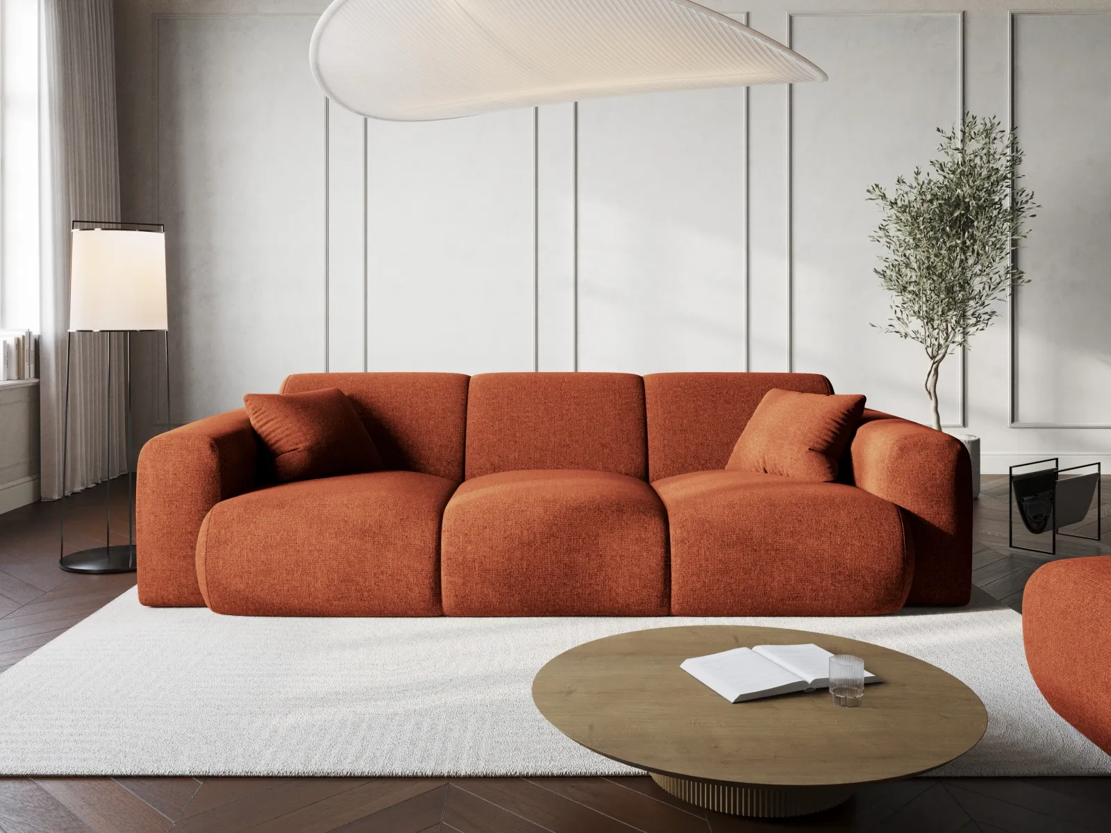 Nolio 3-Sitzer Sofa aus Samt oder Chenille, 235x95x72 cm - Image 14