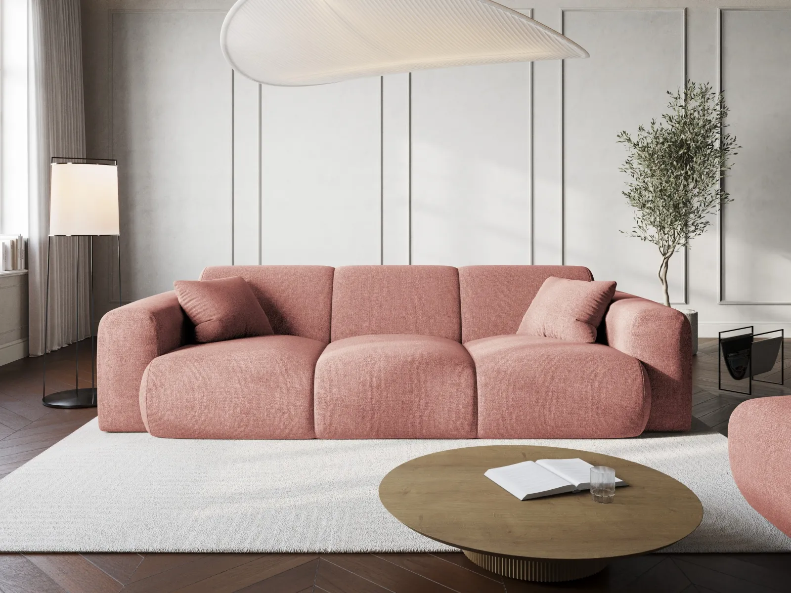 Nolio 3-Sitzer Sofa aus Samt oder Chenille, 235x95x72 cm - Image 20
