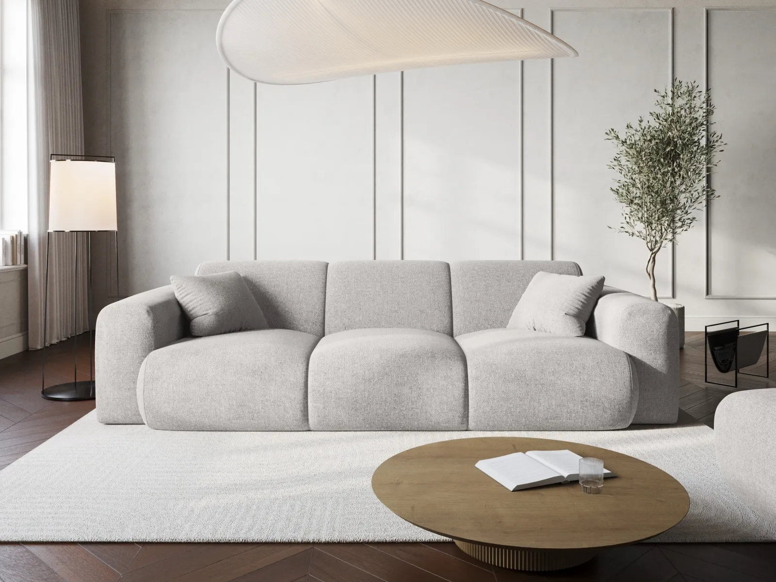 Nolio 3-Sitzer Sofa aus Samt oder Chenille, 235x95x72 cm - Image 38