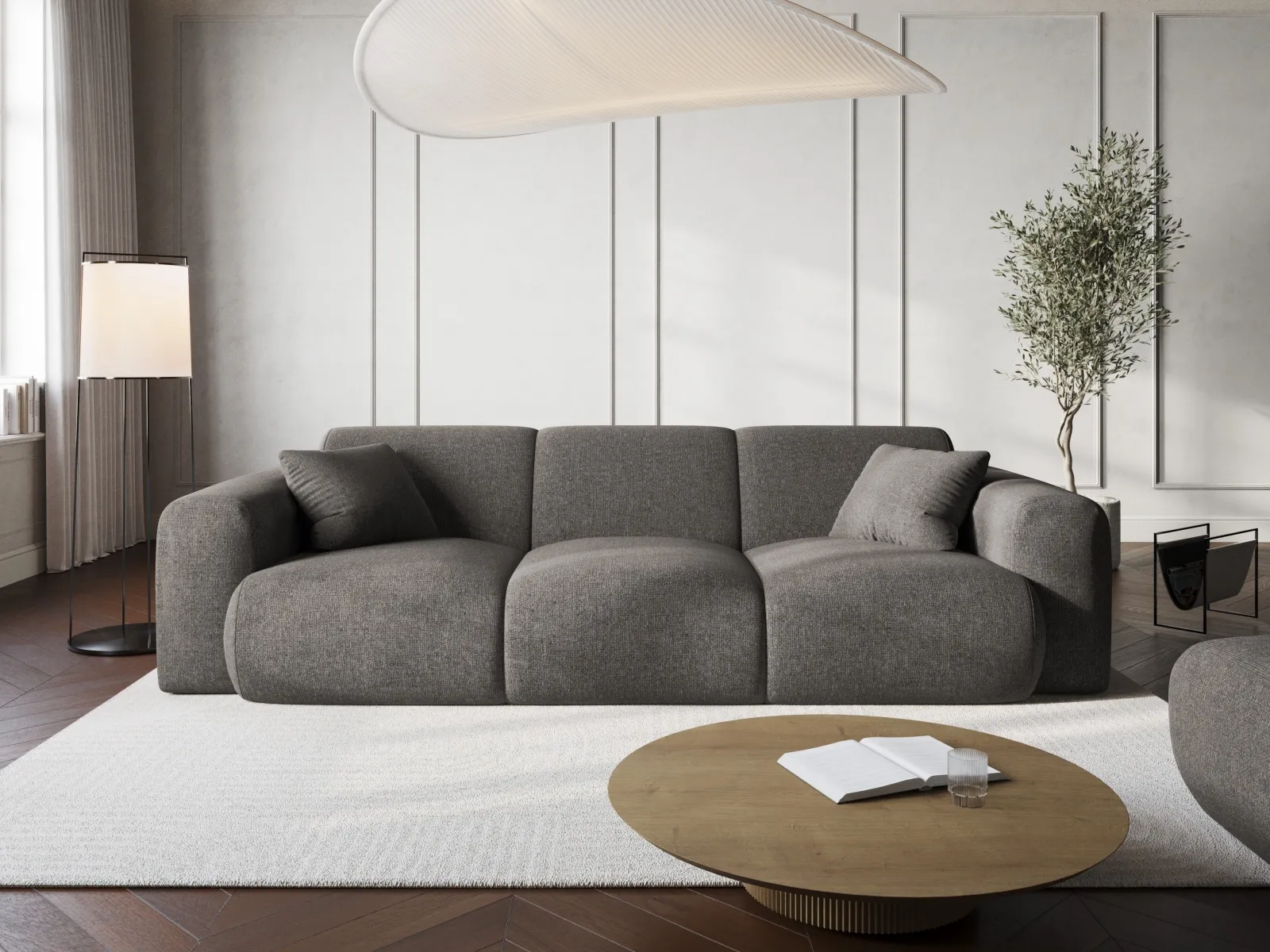 Nolio 3-Sitzer Sofa aus Samt oder Chenille, 235x95x72 cm - Image 44