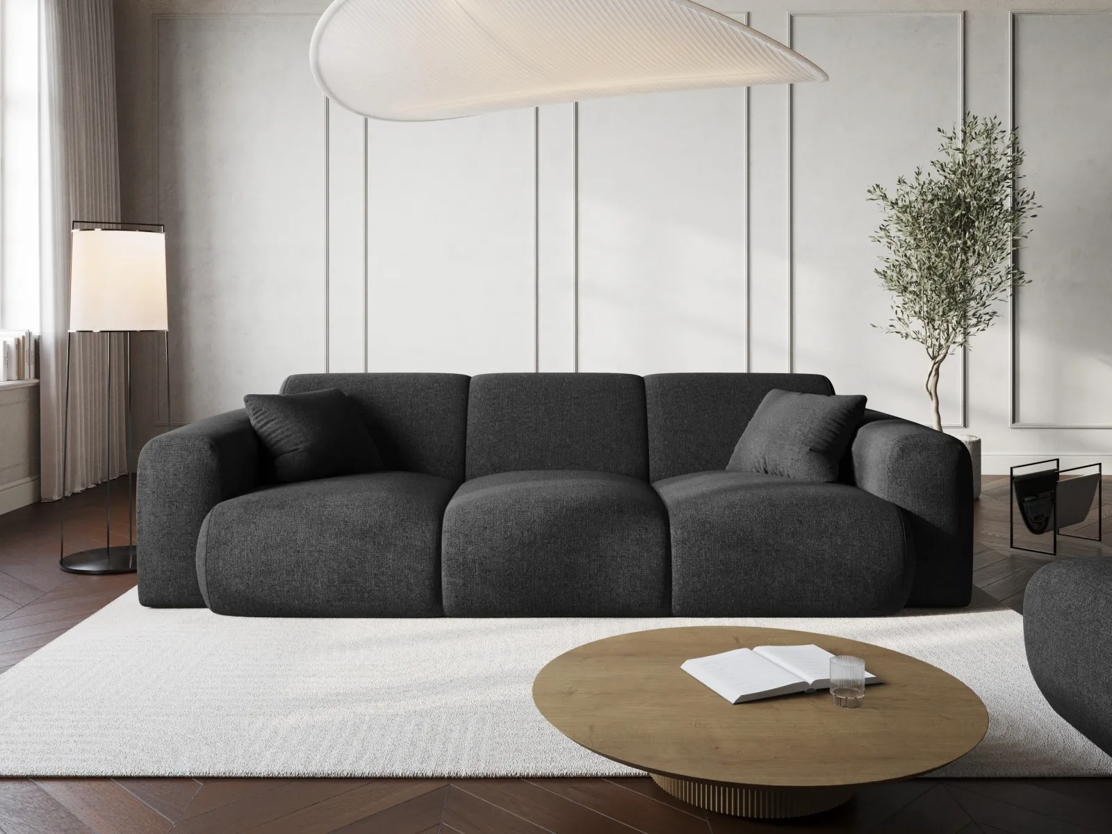 Nolio 3-Sitzer Sofa aus Samt oder Chenille, 235x95x72 cm - Image 50