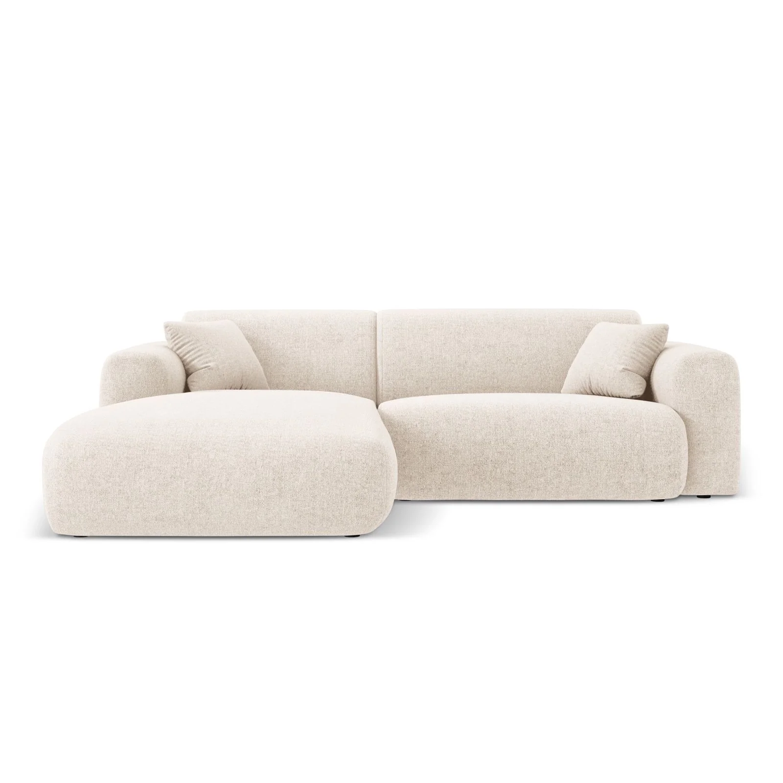 Nolio 4-Sitzer Ecksofa, Linke Seite, aus Samt oder Chenille, 235x170x72 cm
