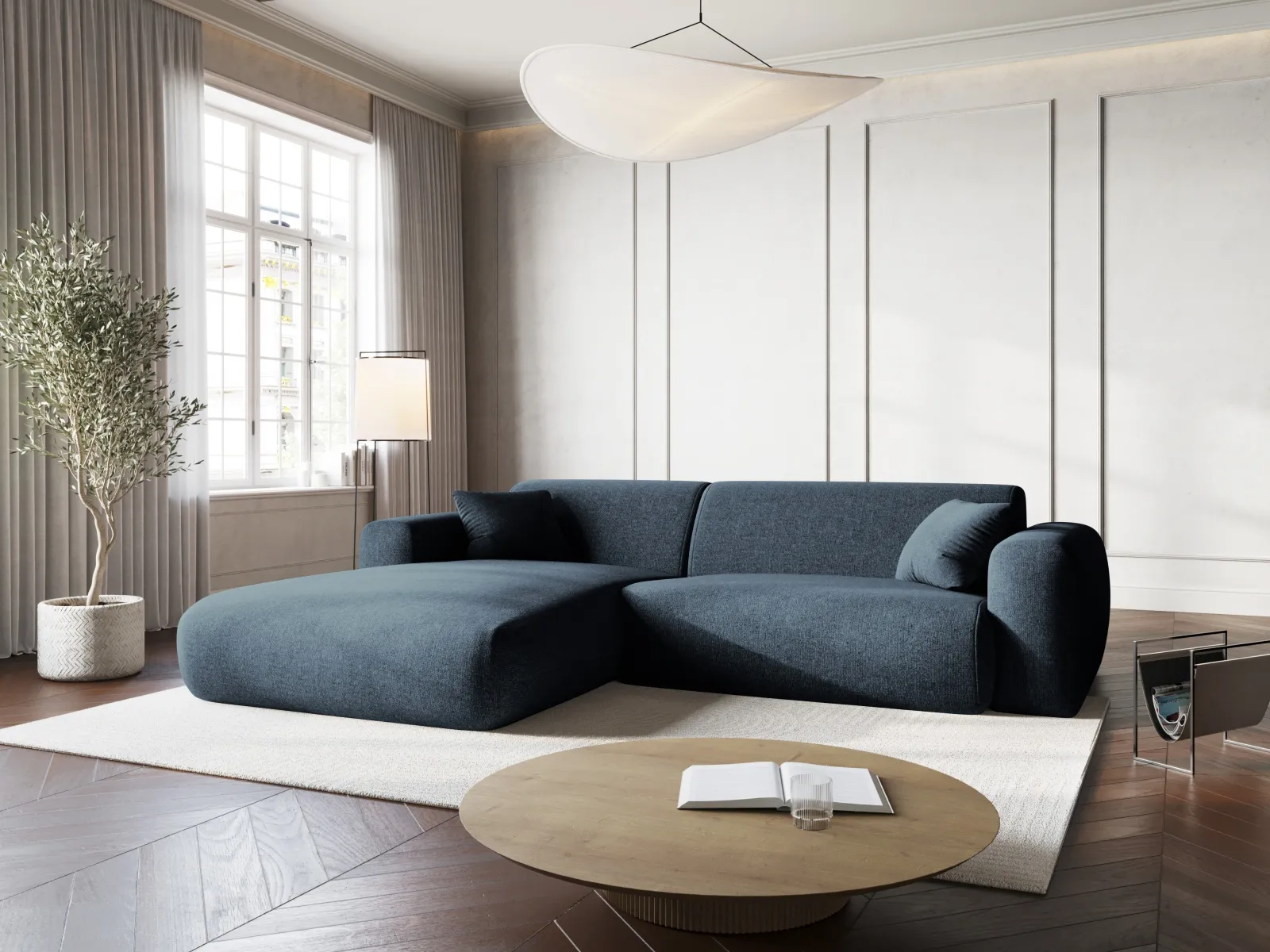Nolio 4-Sitzer Ecksofa, Linke Seite, aus Samt oder Chenille, 235x170x72 cm - Image 32