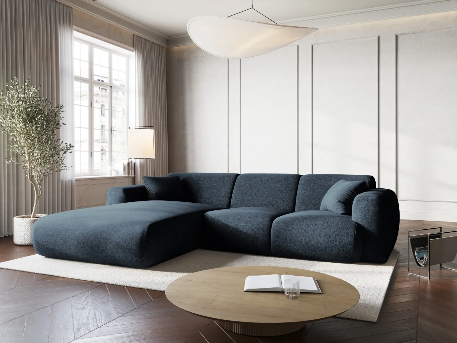 Nolio 4-Sitzer Ecksofa, Linke Seite, aus Samt oder Chenille, 260x170x72 cm - Image 32