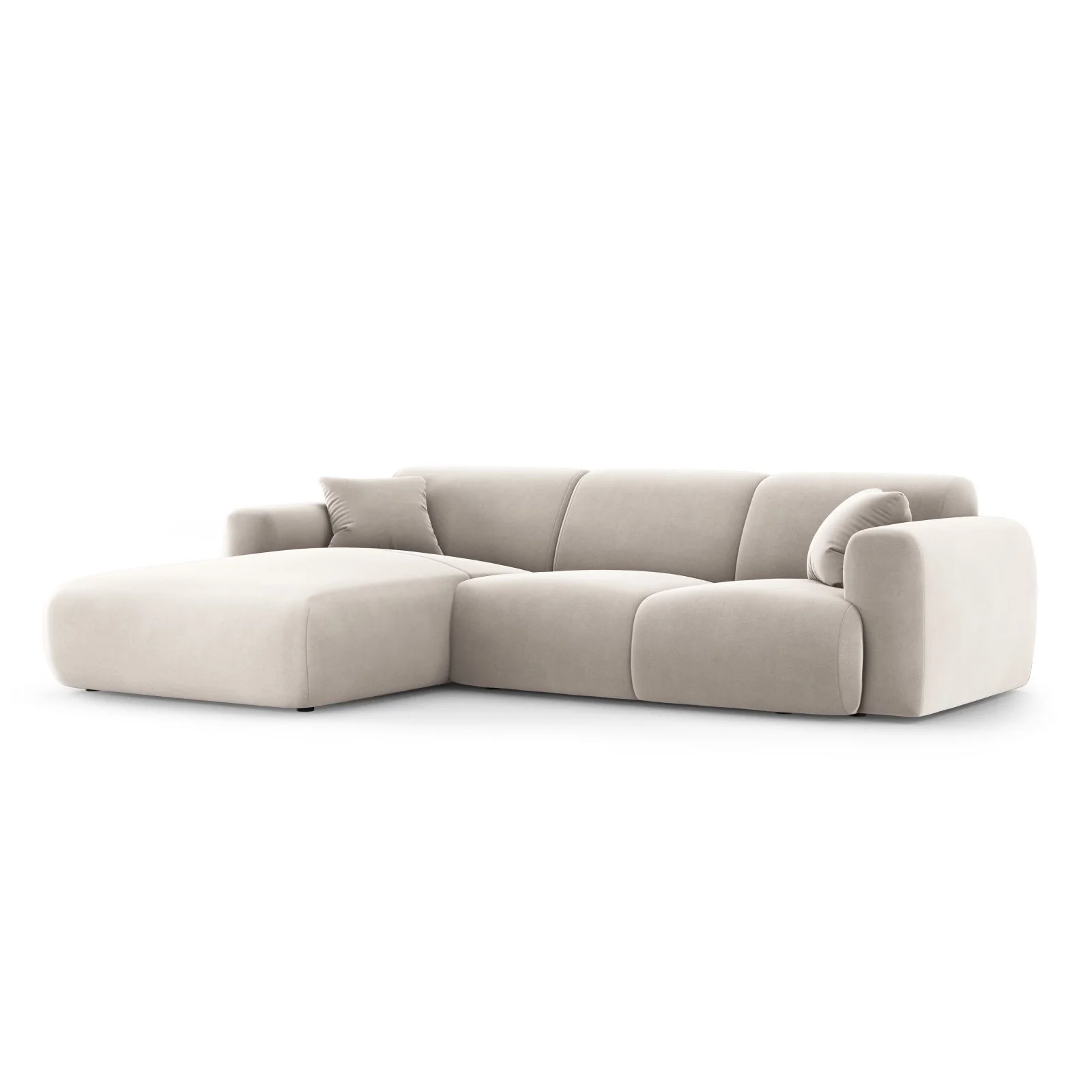 Nolio 4-Sitzer Ecksofa, Linke Seite, aus Samt oder Chenille, 260x170x72 cm - Image 58