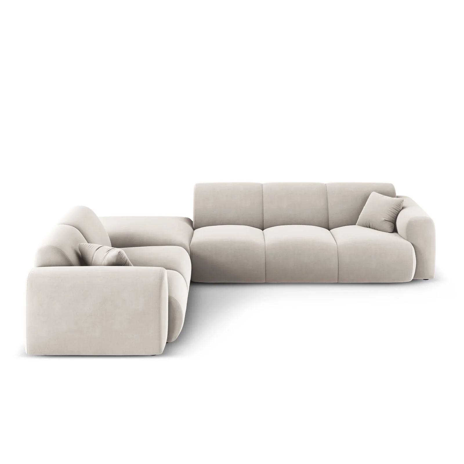 Nolio 4-Sitzer Ecksofa, Linke Seite, aus Samt oder Chenille, 315x250 cm - Image 58
