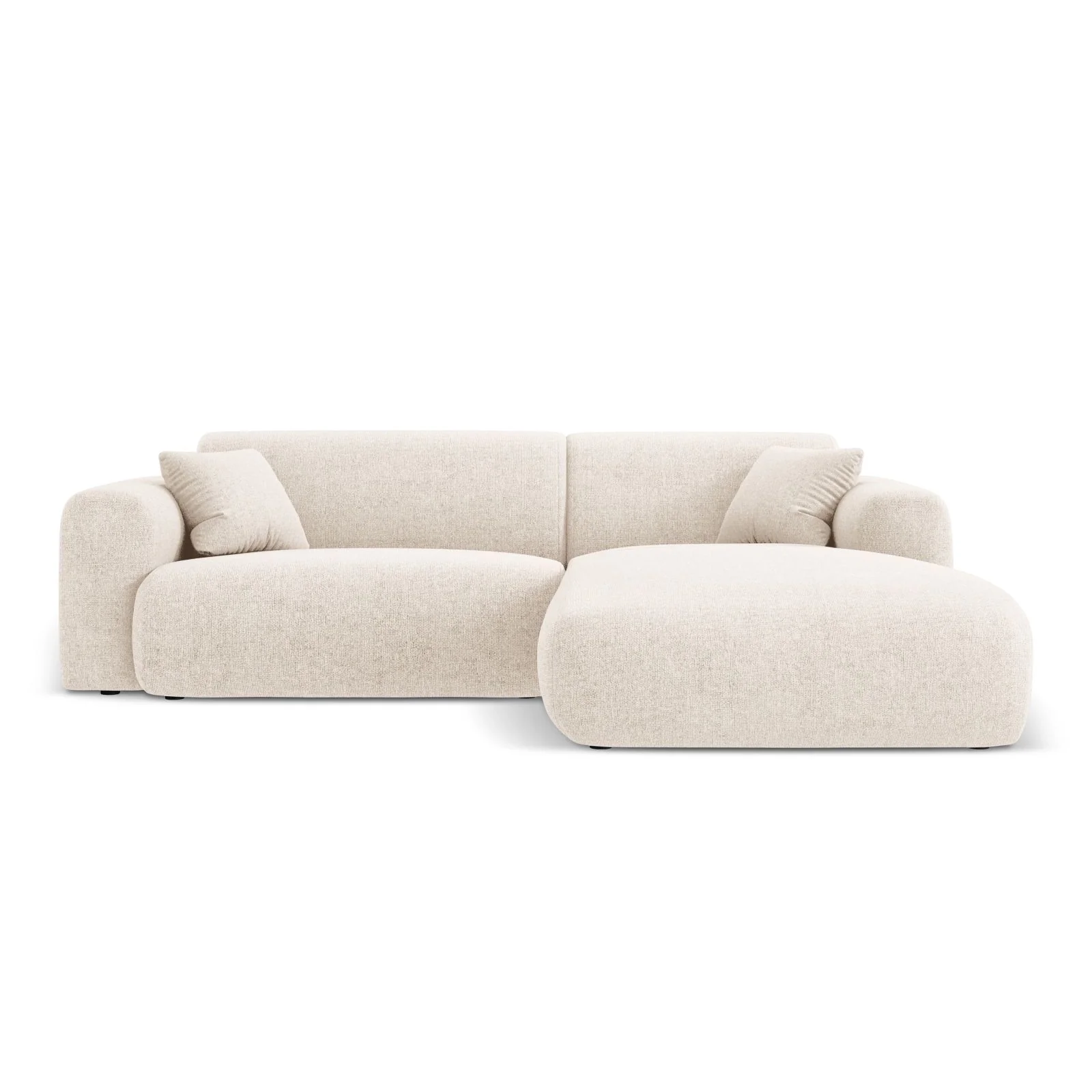 Nolio 4-Sitzer Ecksofa, Rechte Seite, aus Samt oder Chenille, 235x170x72 cm