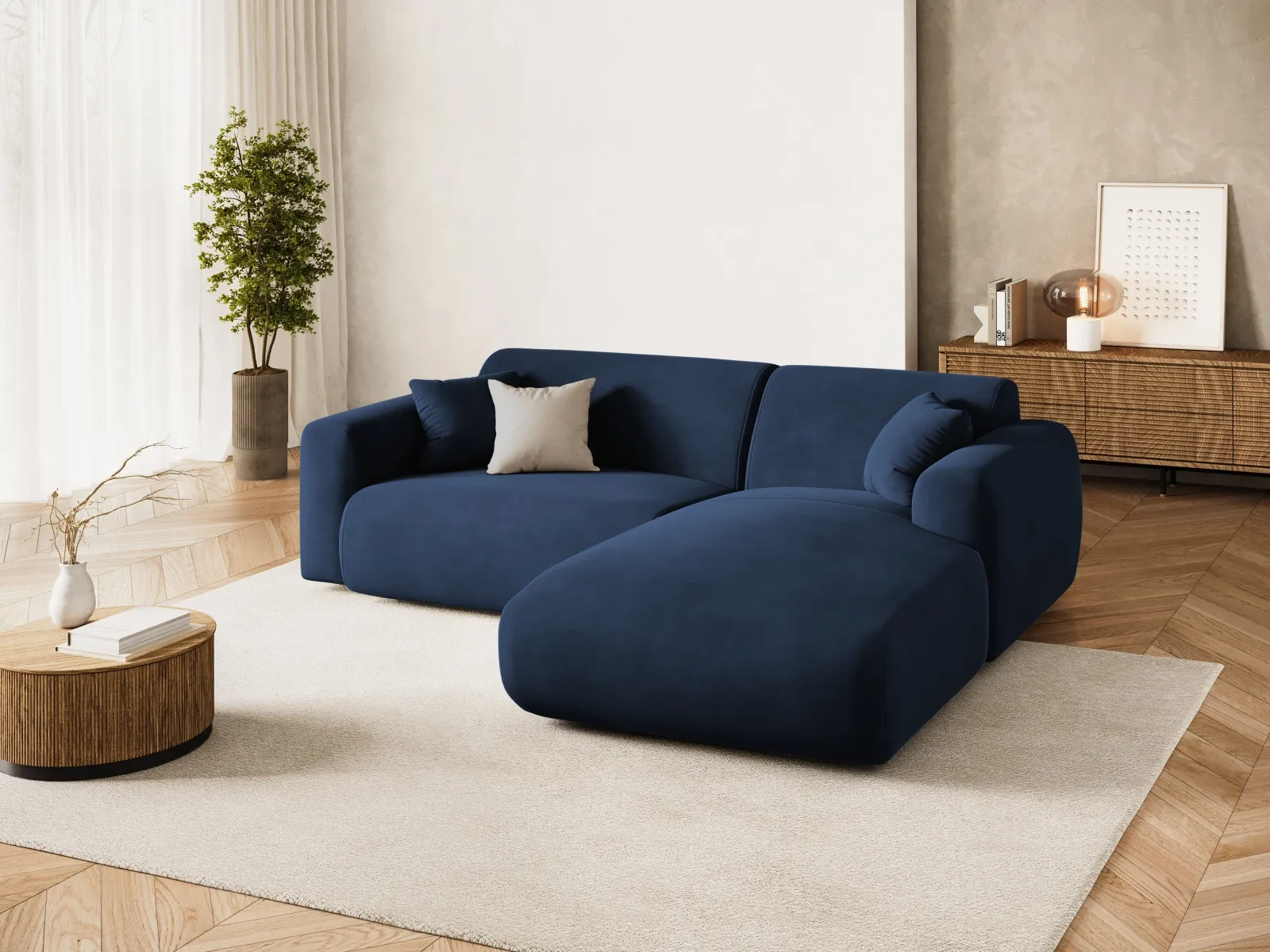 Nolio 4-Sitzer Ecksofa, Rechte Seite, aus Samt oder Chenille, 235x170x72 cm - Image 86