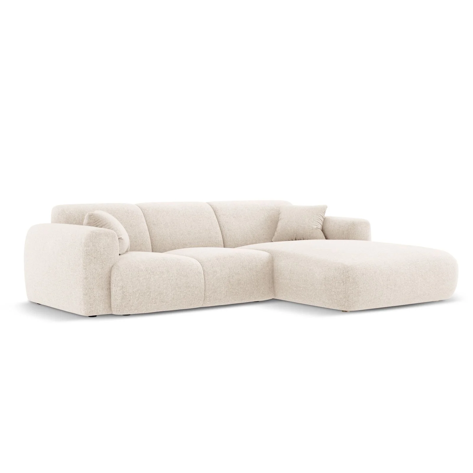 Nolio 4-Sitzer Ecksofa, Rechte Seite, aus Samt oder Chenille, 260x170x72 cm - Image 4