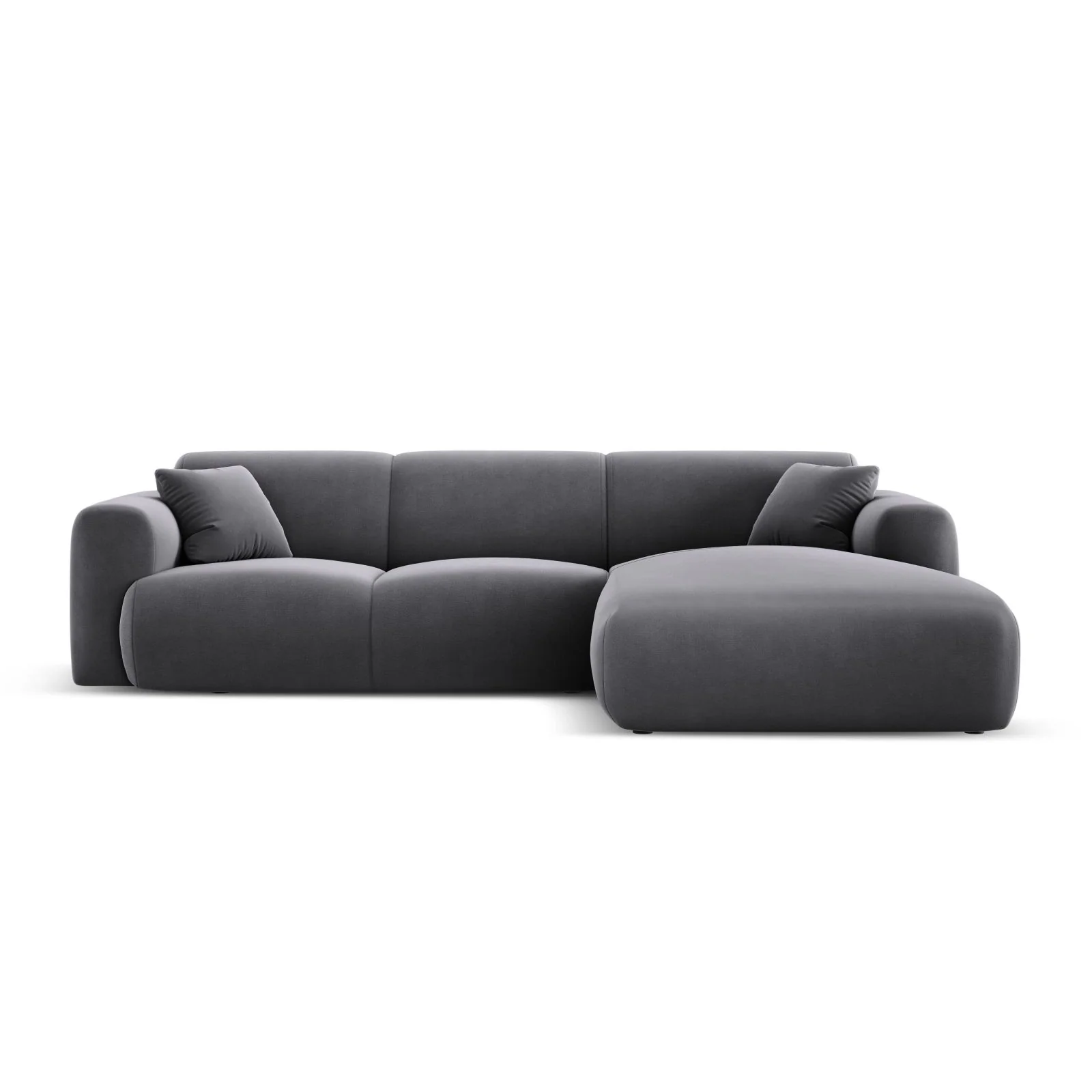 Nolio 4-Sitzer Ecksofa, Rechte Seite, aus Samt oder Chenille, 260x170x72 cm - Image 67