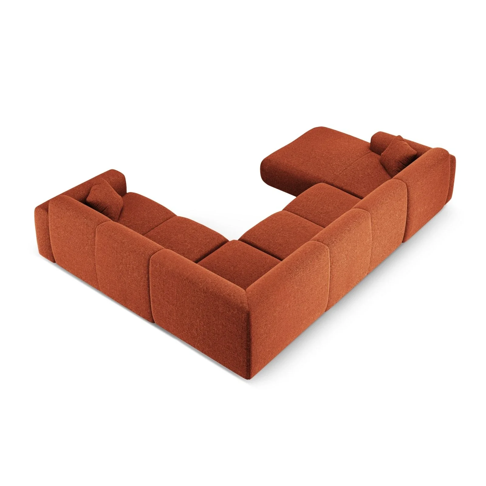 Nolio 6-Sitzer Panorama Ecksofa, Rechte Seite, aus Samt oder Chenille, 342x252x72 cm - Image 14
