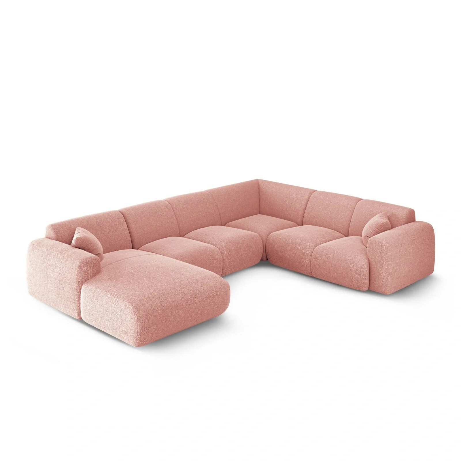 Nolio 6-Sitzer Panorama Ecksofa, Rechte Seite, aus Samt oder Chenille, 342x252x72 cm - Image 18