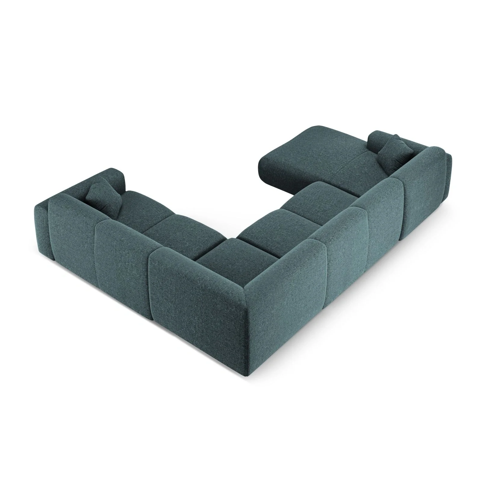 Nolio 6-Sitzer Panorama Ecksofa, Rechte Seite, aus Samt oder Chenille, 342x252x72 cm - Image 24