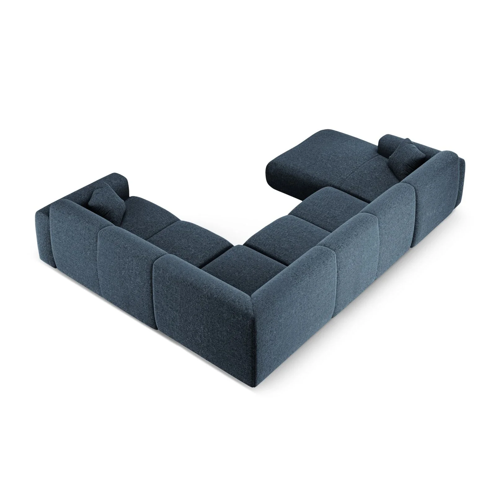 Nolio 6-Sitzer Panorama Ecksofa, Rechte Seite, aus Samt oder Chenille, 342x252x72 cm - Image 29
