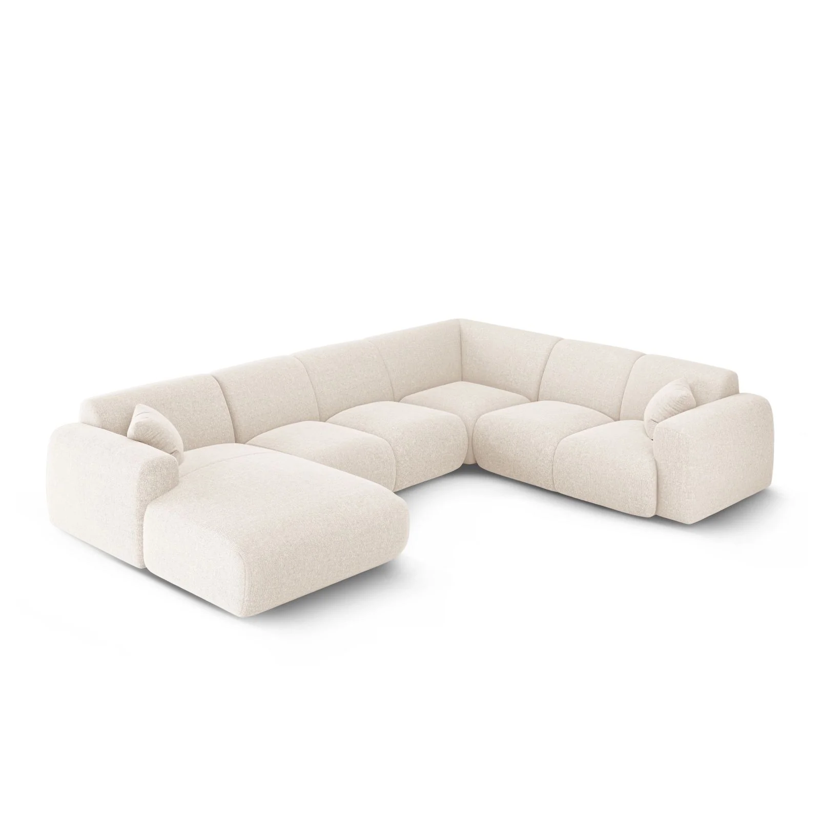 Nolio 6-Sitzer Panorama Ecksofa, Rechte Seite, aus Samt oder Chenille, 342x252x72 cm - Image 3
