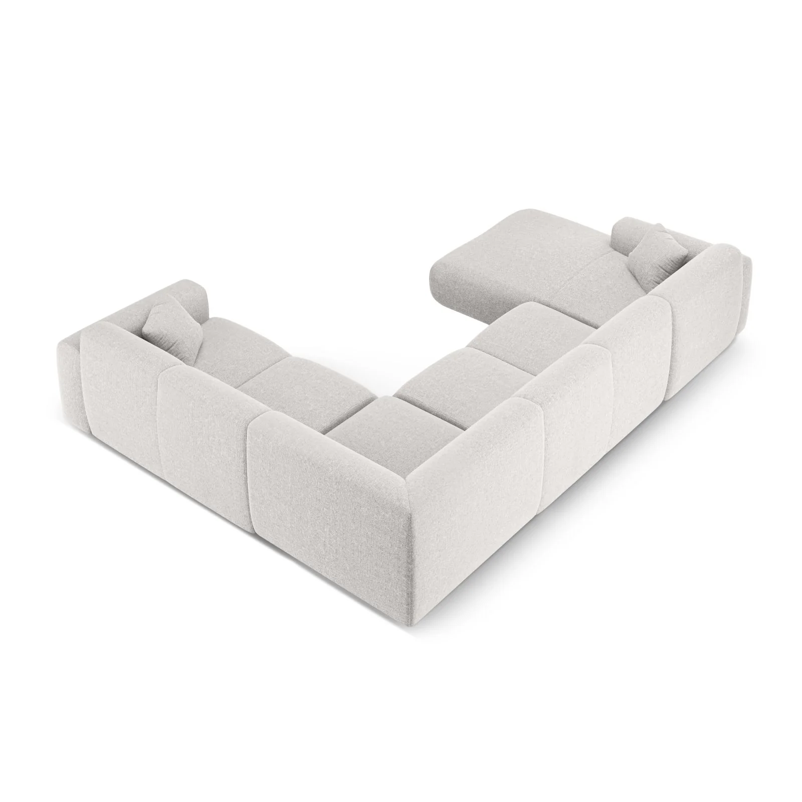 Nolio 6-Sitzer Panorama Ecksofa, Rechte Seite, aus Samt oder Chenille, 342x252x72 cm - Image 34