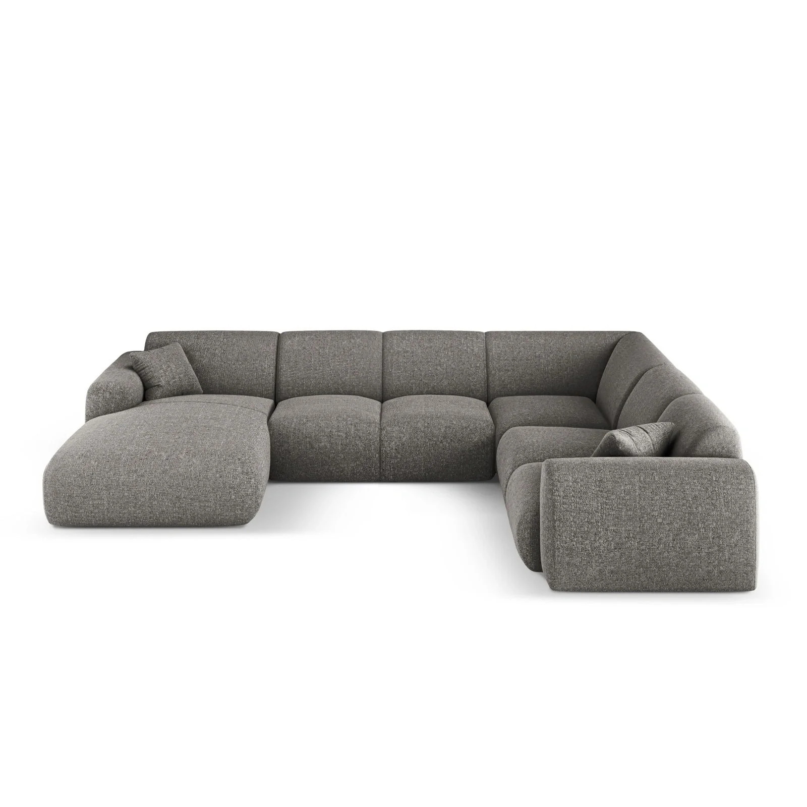 Nolio 6-Sitzer Panorama Ecksofa, Rechte Seite, aus Samt oder Chenille, 342x252x72 cm - Image 36